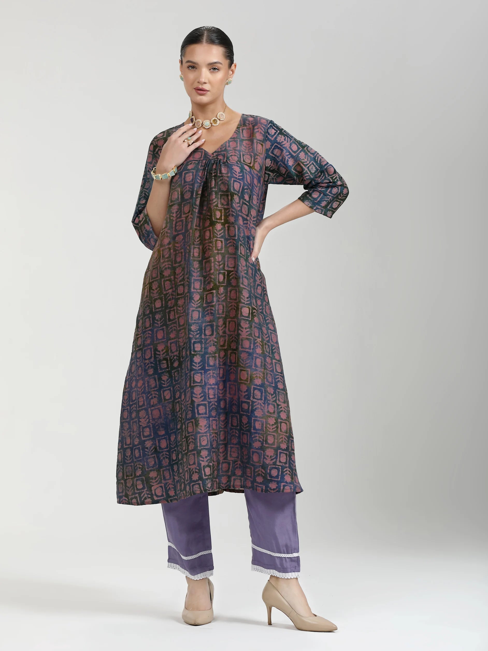 PERI PERI PURPLE BATIK KURTI