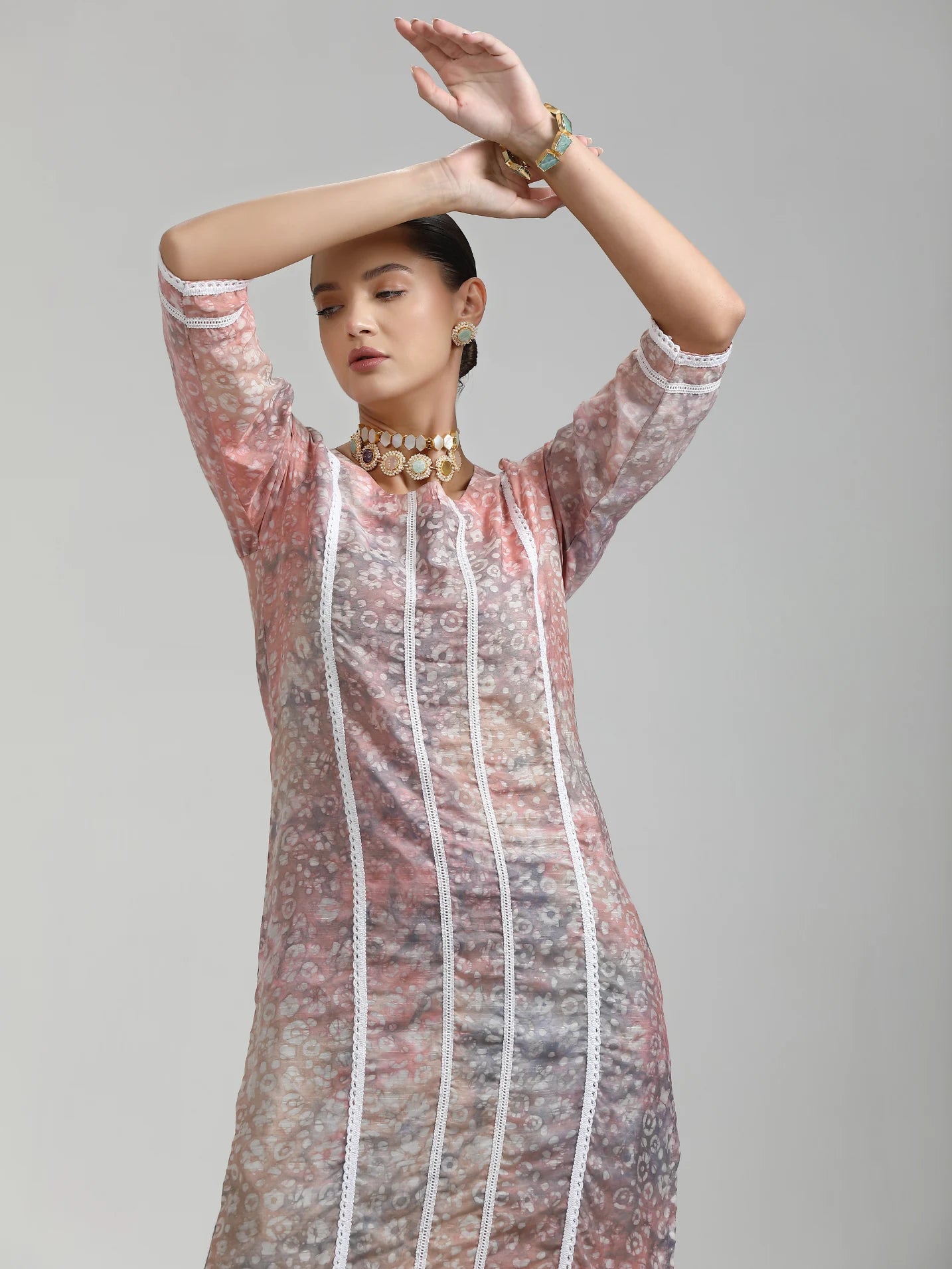 SMOOTHIE 9 BATIK PEACH KURTA PAIR