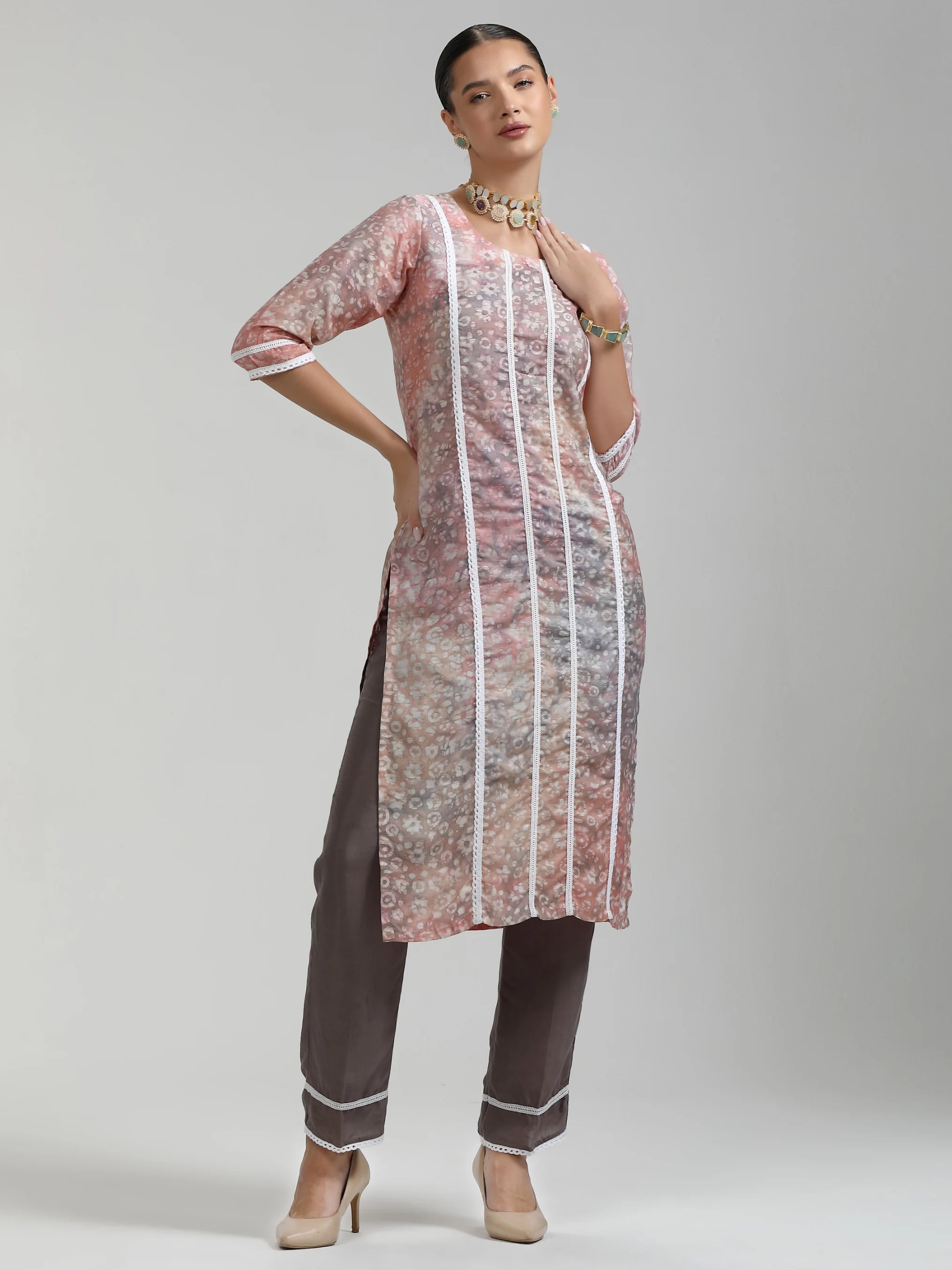 SMOOTHIE 9 BATIK PEACH KURTA PAIR