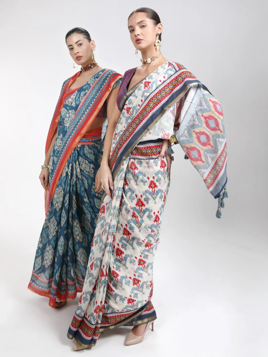 VISCOSE MUL DIGITAL SAREE WITH BLOUSE