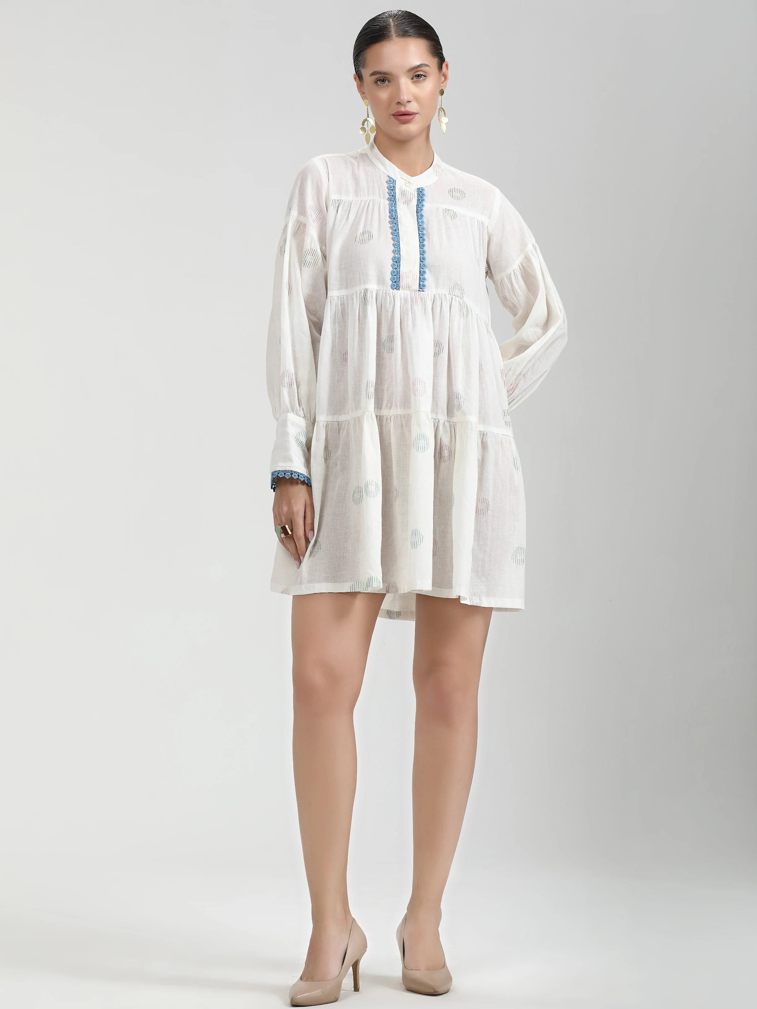 CC COIN VISCOSE MUL WHITE TUNIC