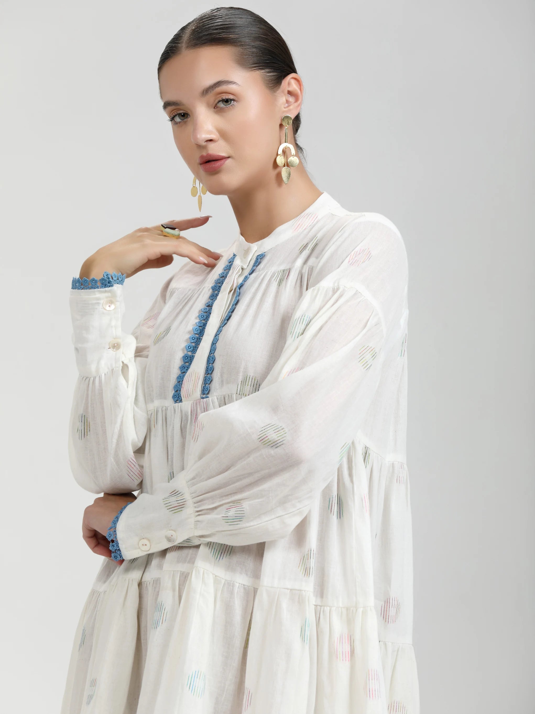 CC COIN VISCOSE MUL WHITE TUNIC