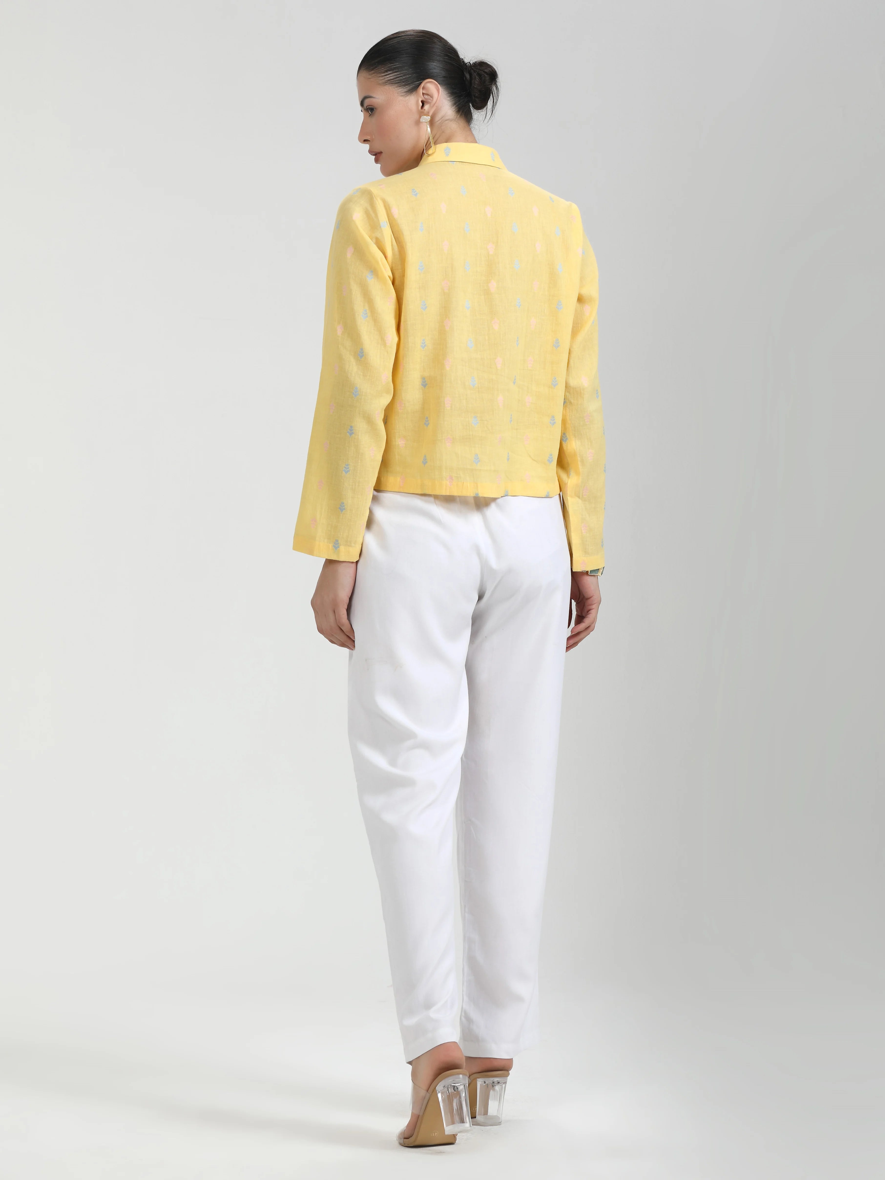 YELLOW CC MULTI LEAF TUNIC