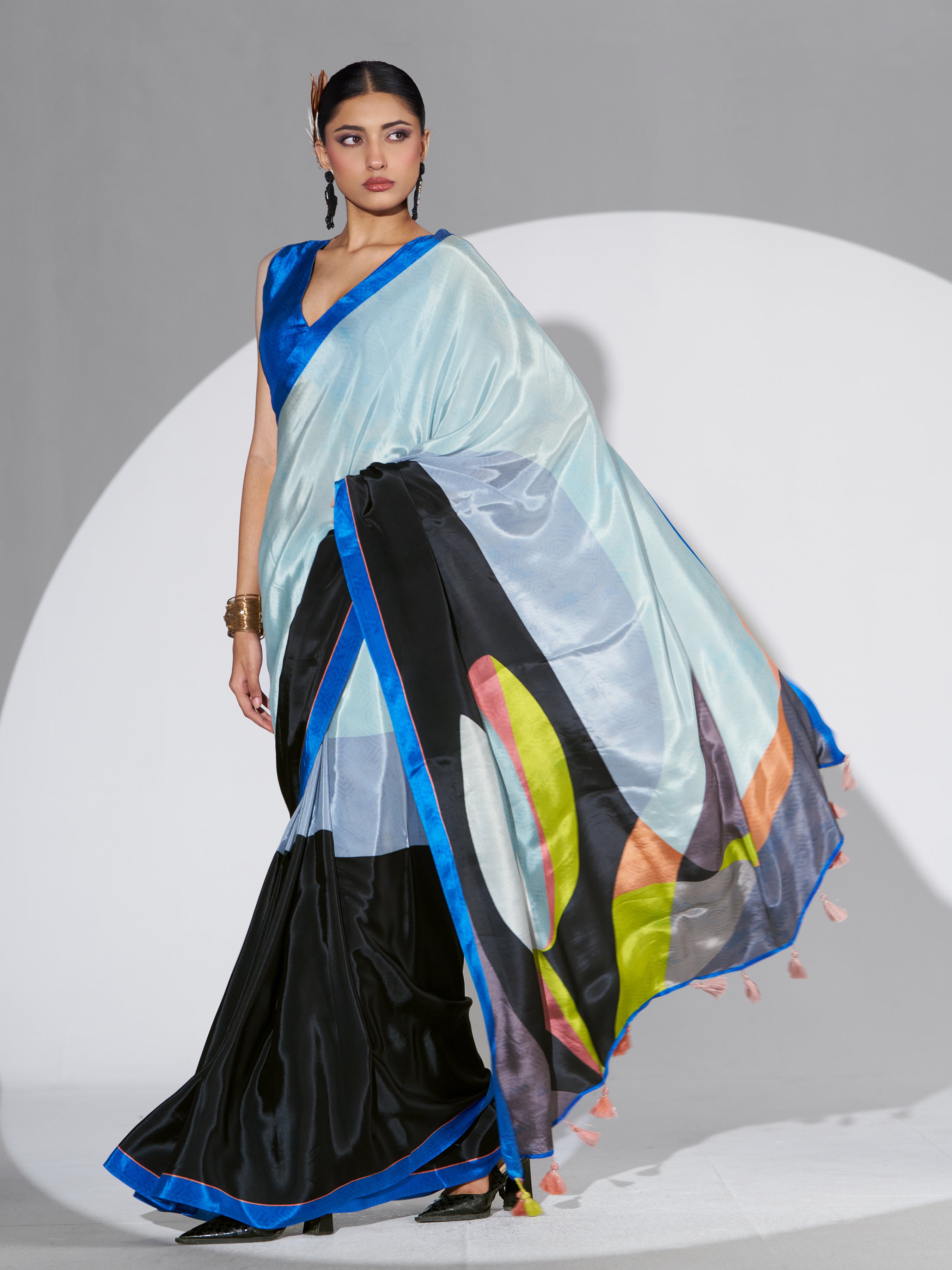 NATURAL CRAPE DIGITAL PRINTED SAREE