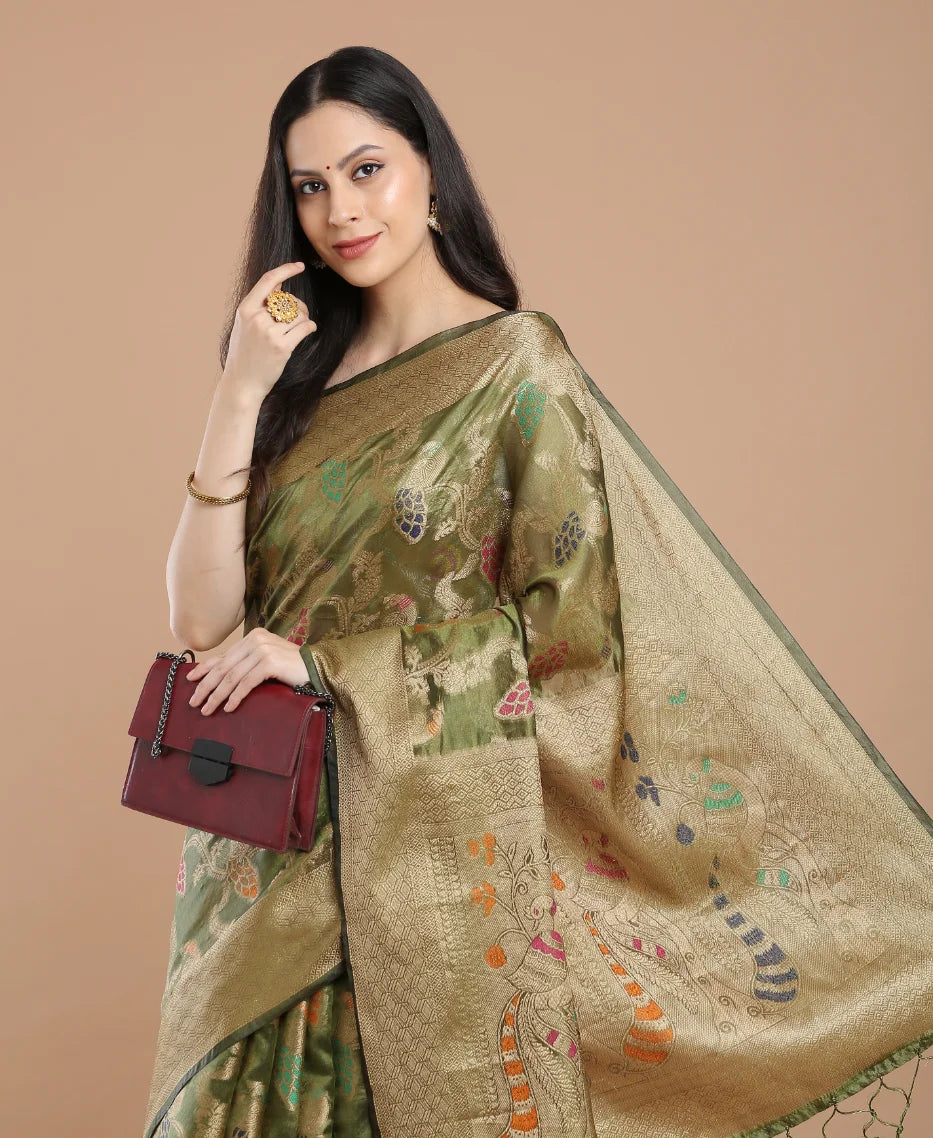 MEHANDI SILK MORNI SAREE