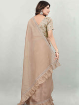 EMBELLISHED RUFFLE ORGANZA SAREE WITH BLOUSE