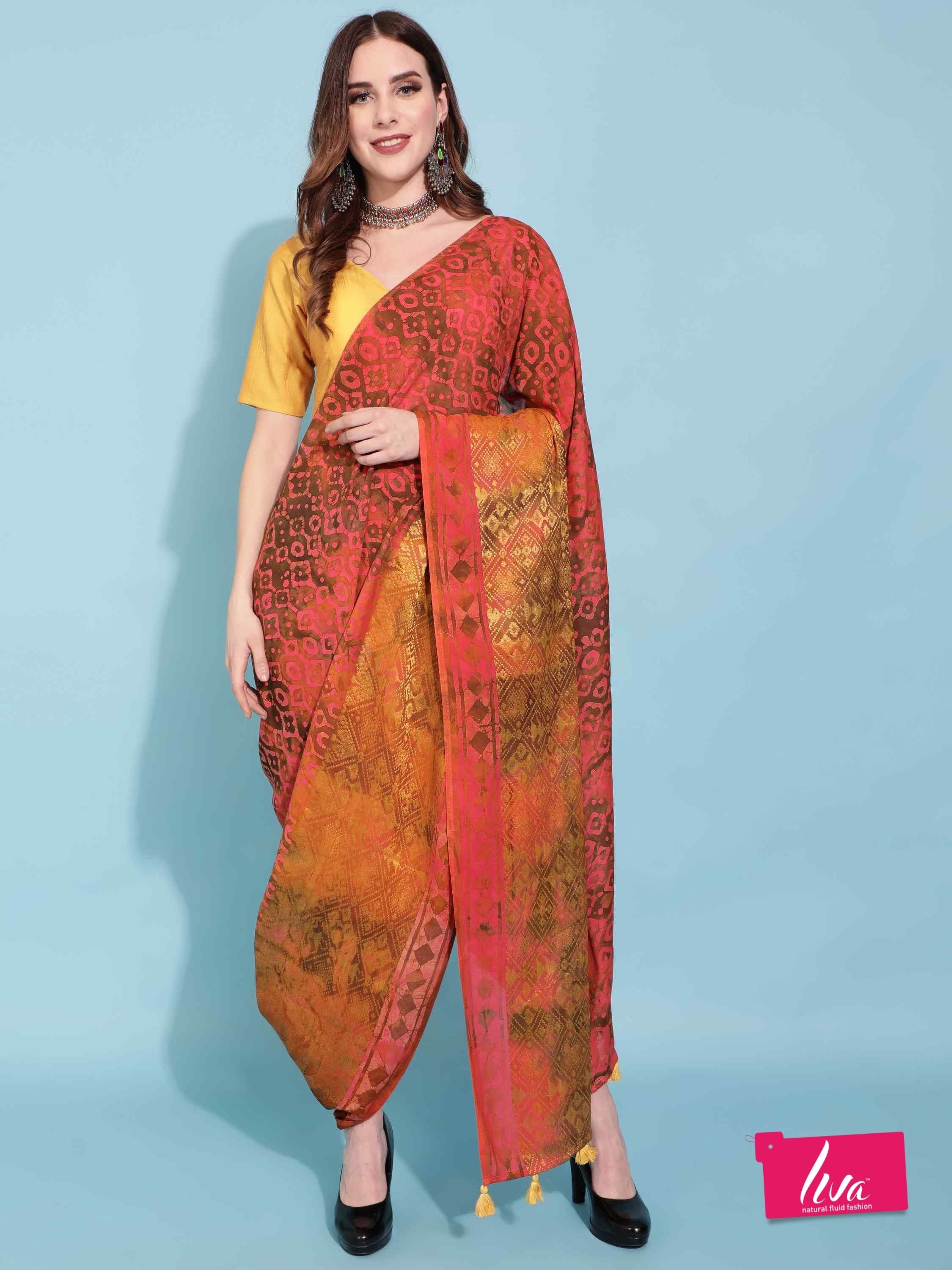 RED VIVACIOUS PATOLA BATIK LIVA SAREE