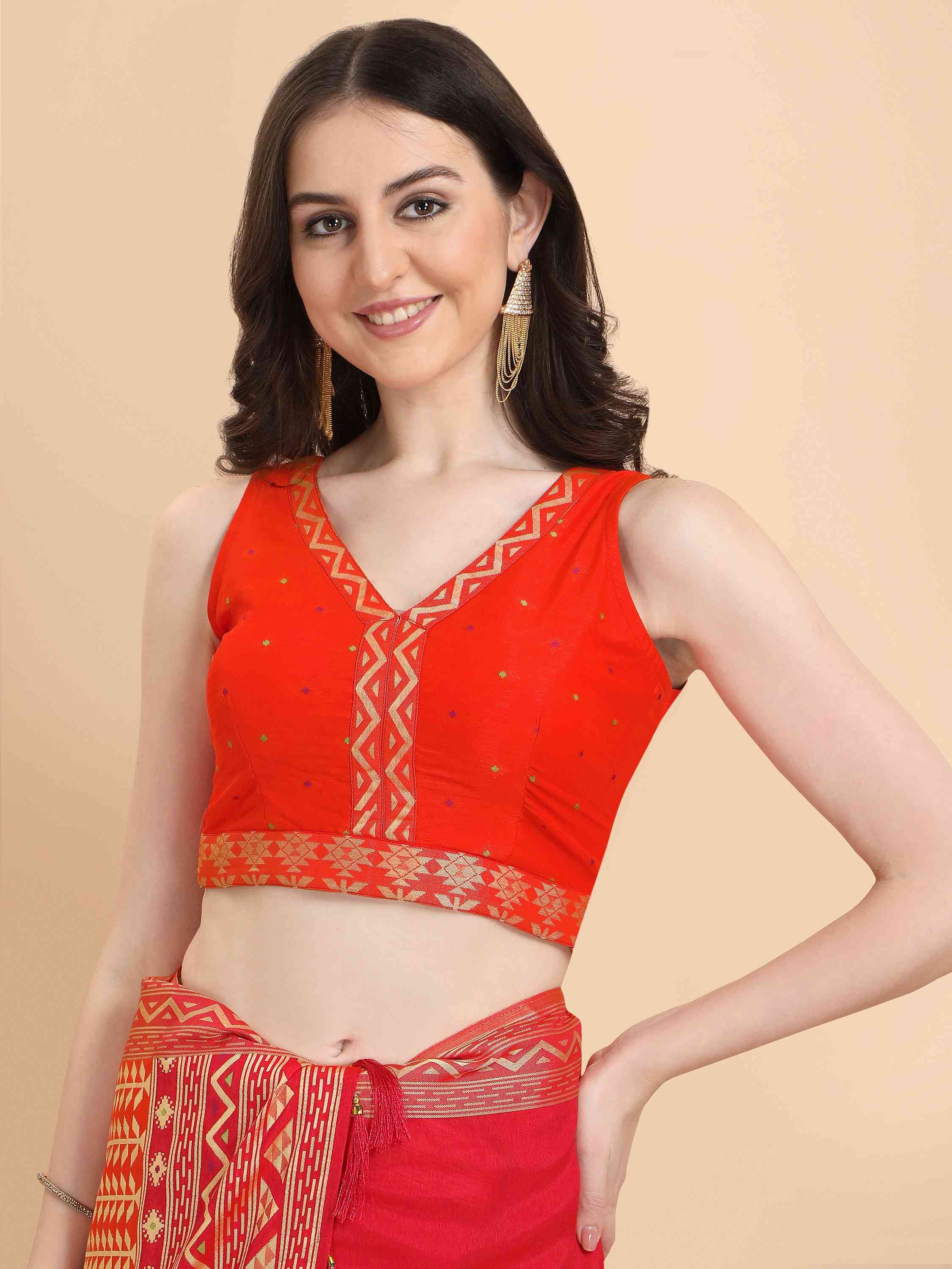 RED ELITE SILK SAREE WITH BLOUSE