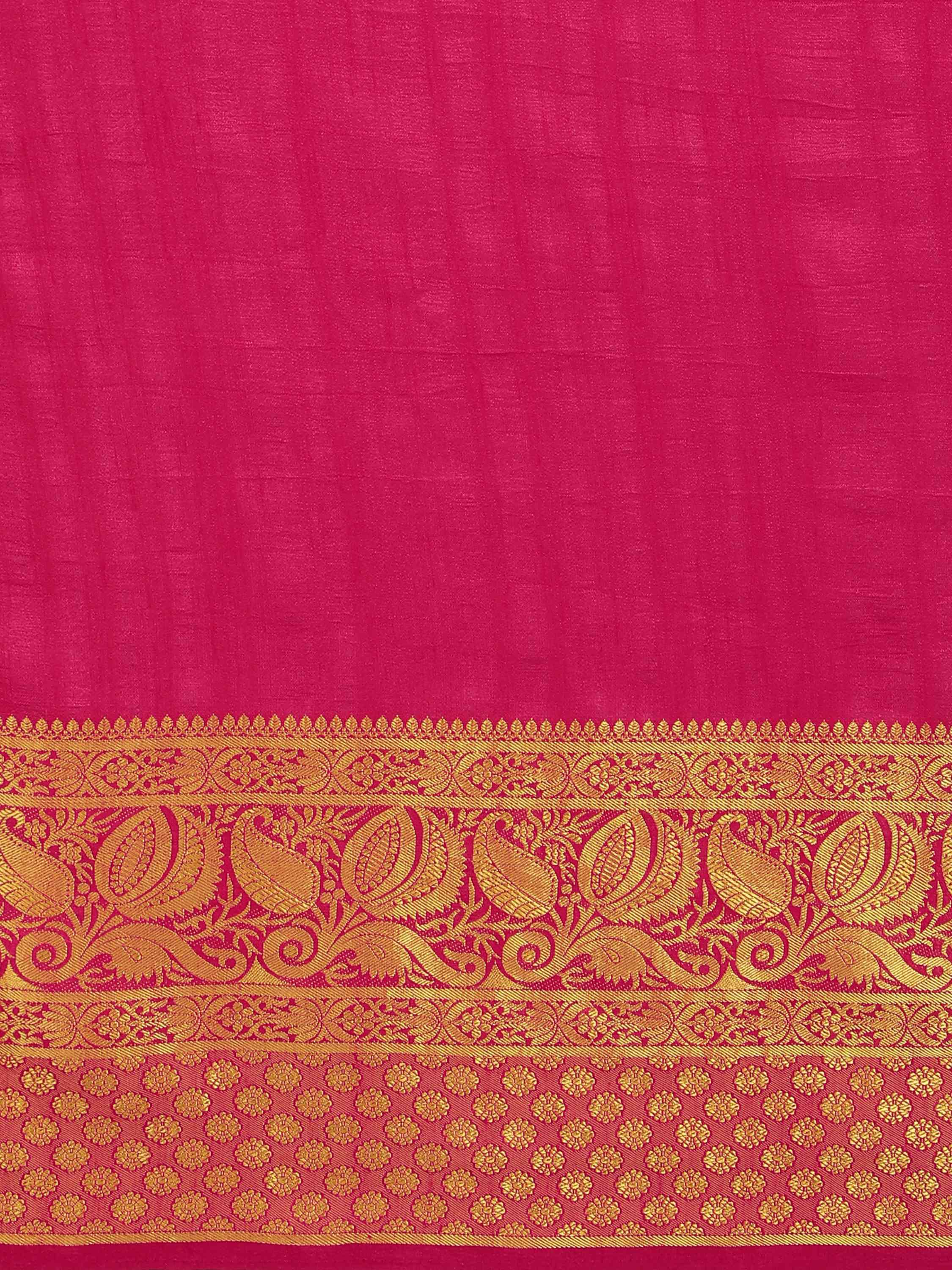 RANI PINK ART SILK SAREE WITH BLOUSE