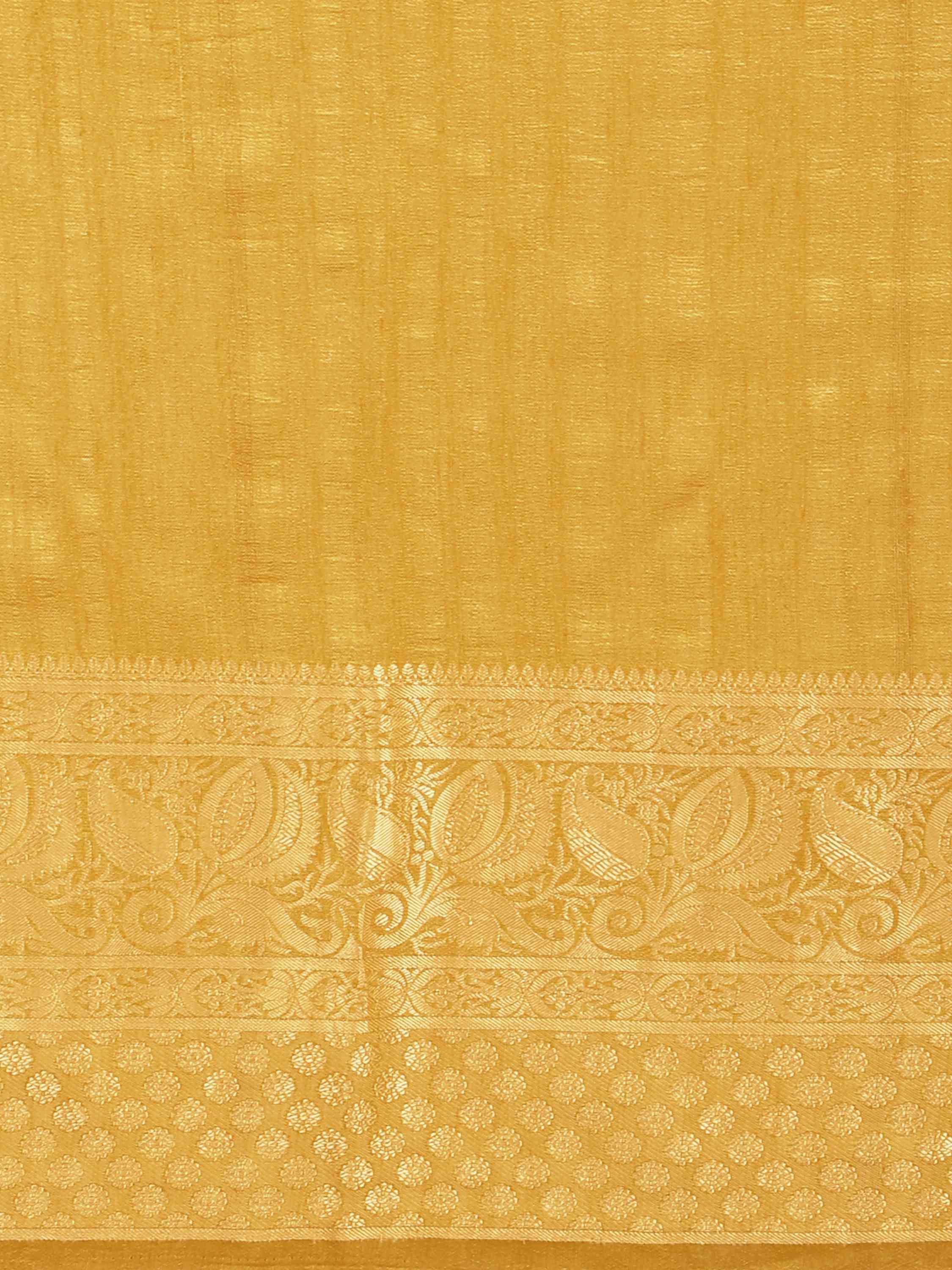 YELLOW ART SILK SAREE WITH BLOUSE