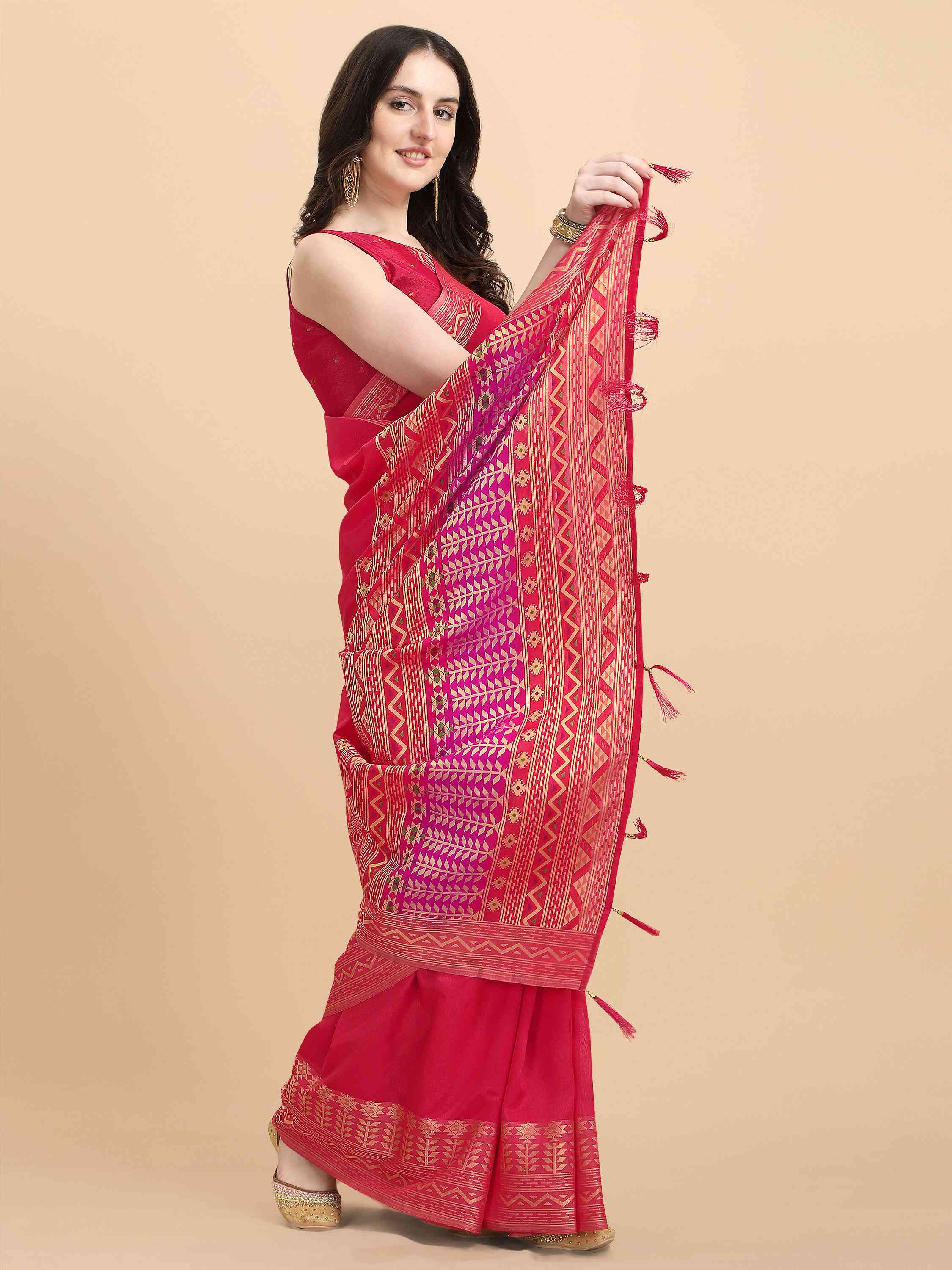 PINK ELITE SILK SAREE WITH BLOUSE