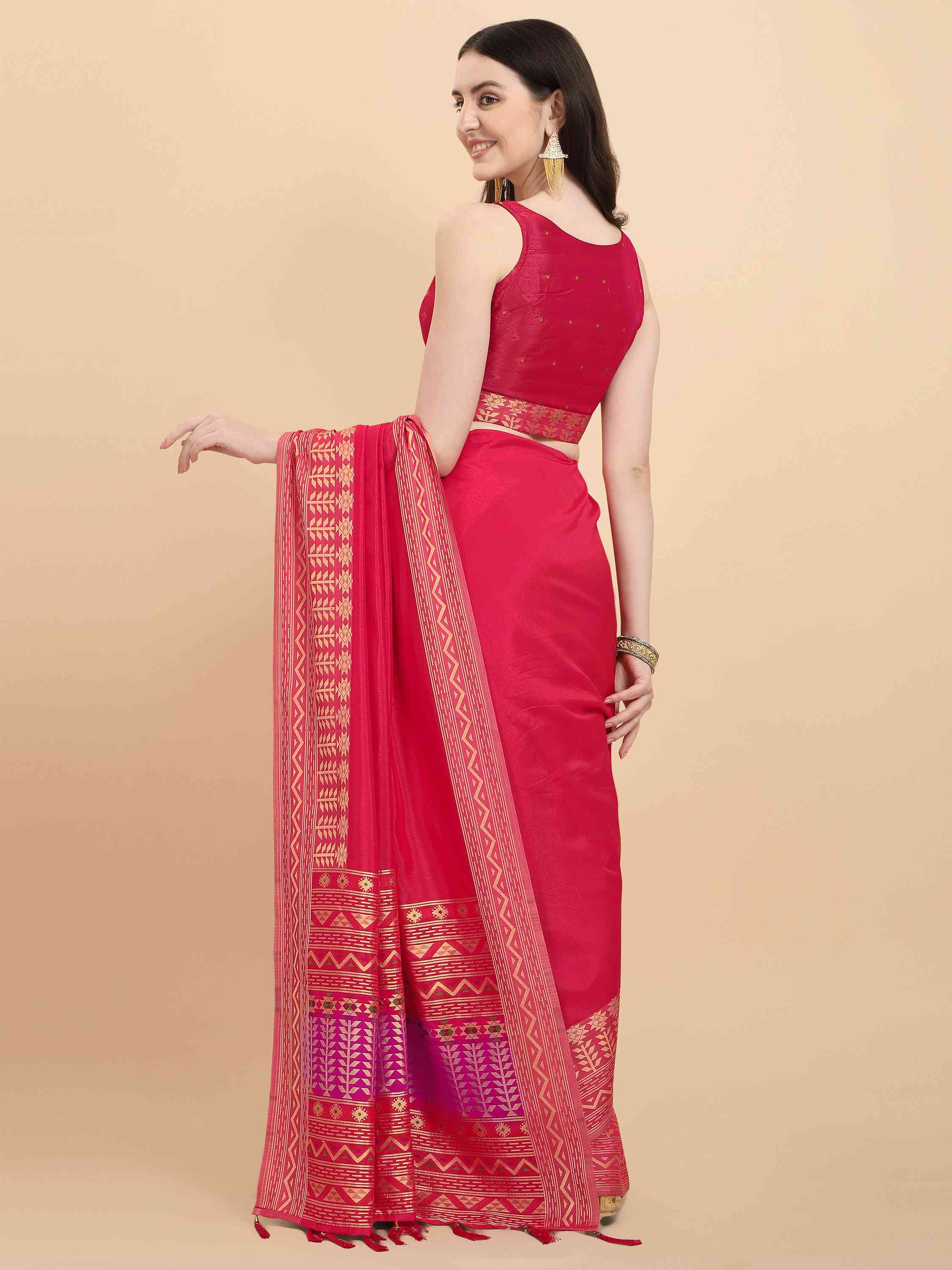 PINK ELITE SILK SAREE WITH BLOUSE