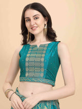 DUNGRANI BLUE ELITE SILK SAREE WITH BLOUSE