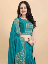 DUNGRANI BLUE ELITE SILK SAREE WITH BLOUSE