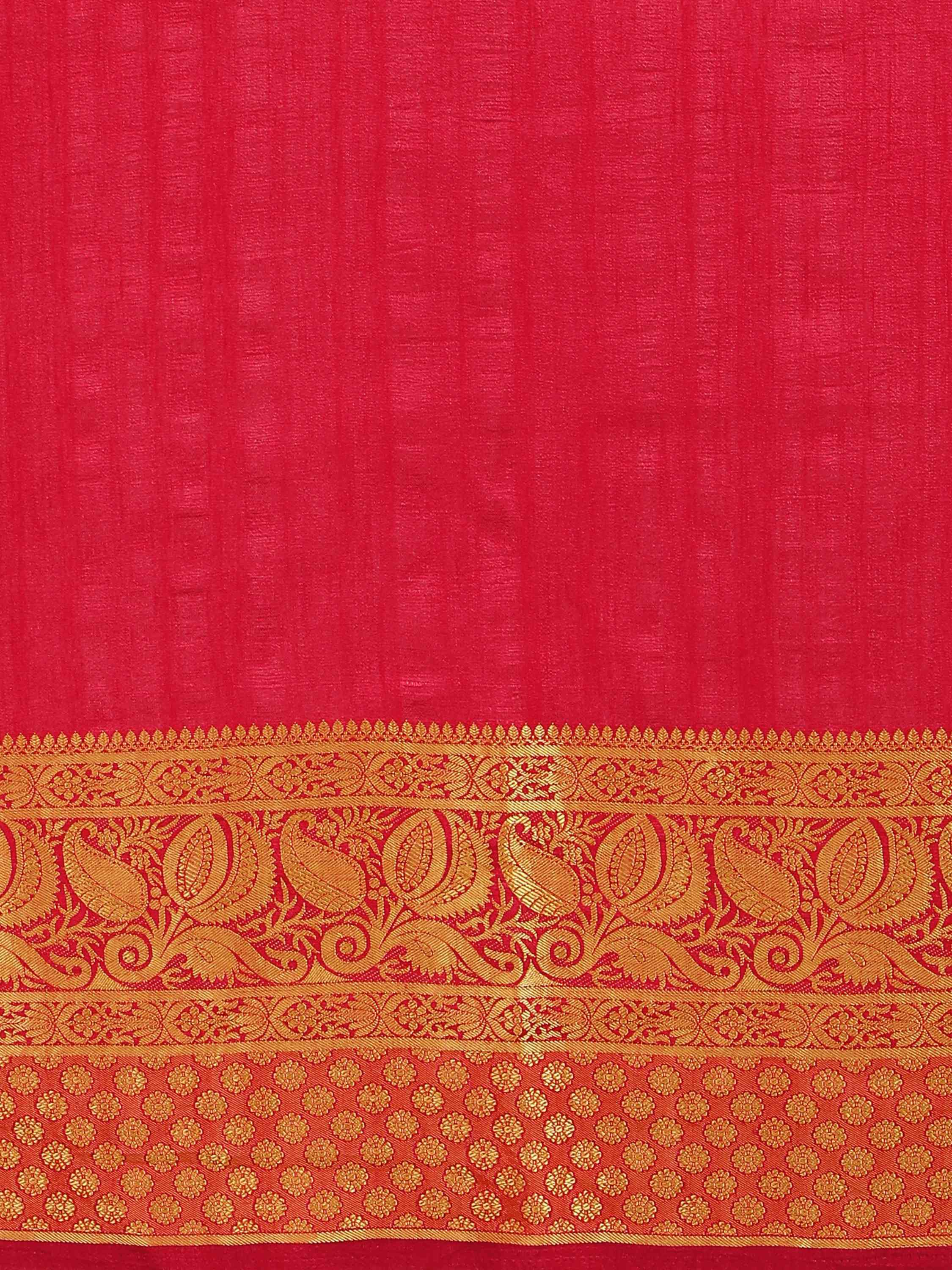 RED ART SILK SAREE WITH BLOUSE