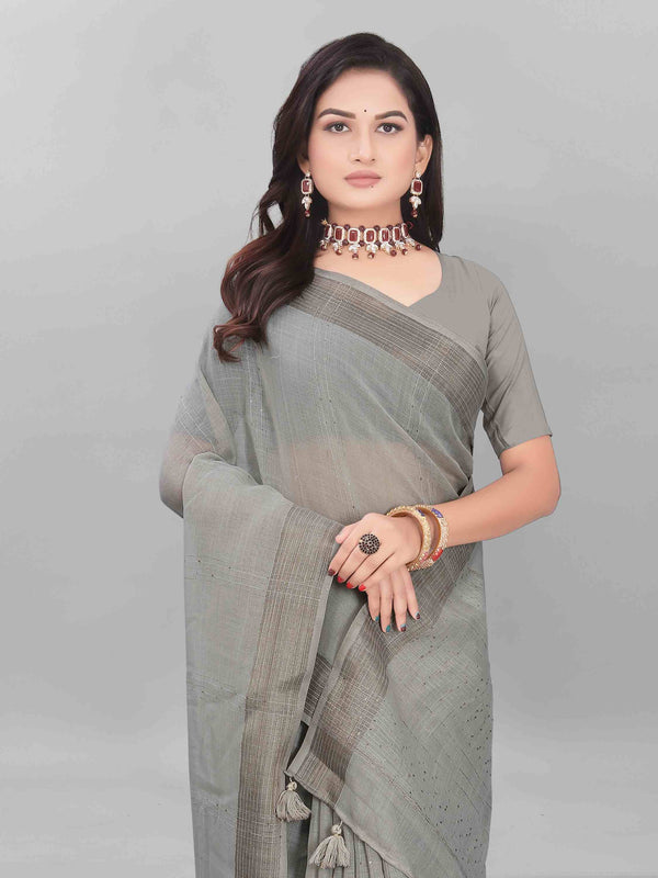 FEEZY LINEN SAREE WITH BLOUSE