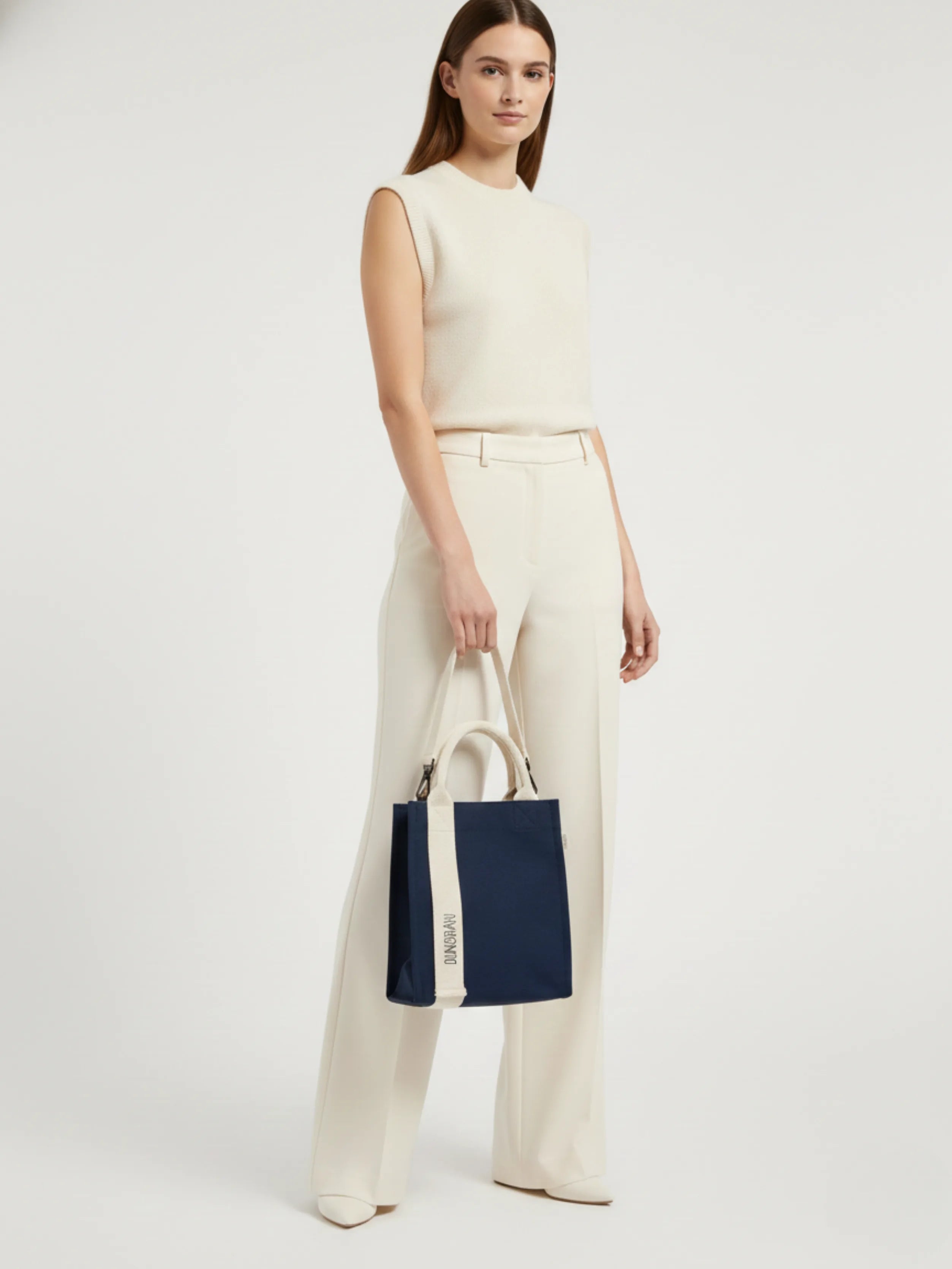 NAVY BLUE MINI SQUAR TOTE BAG