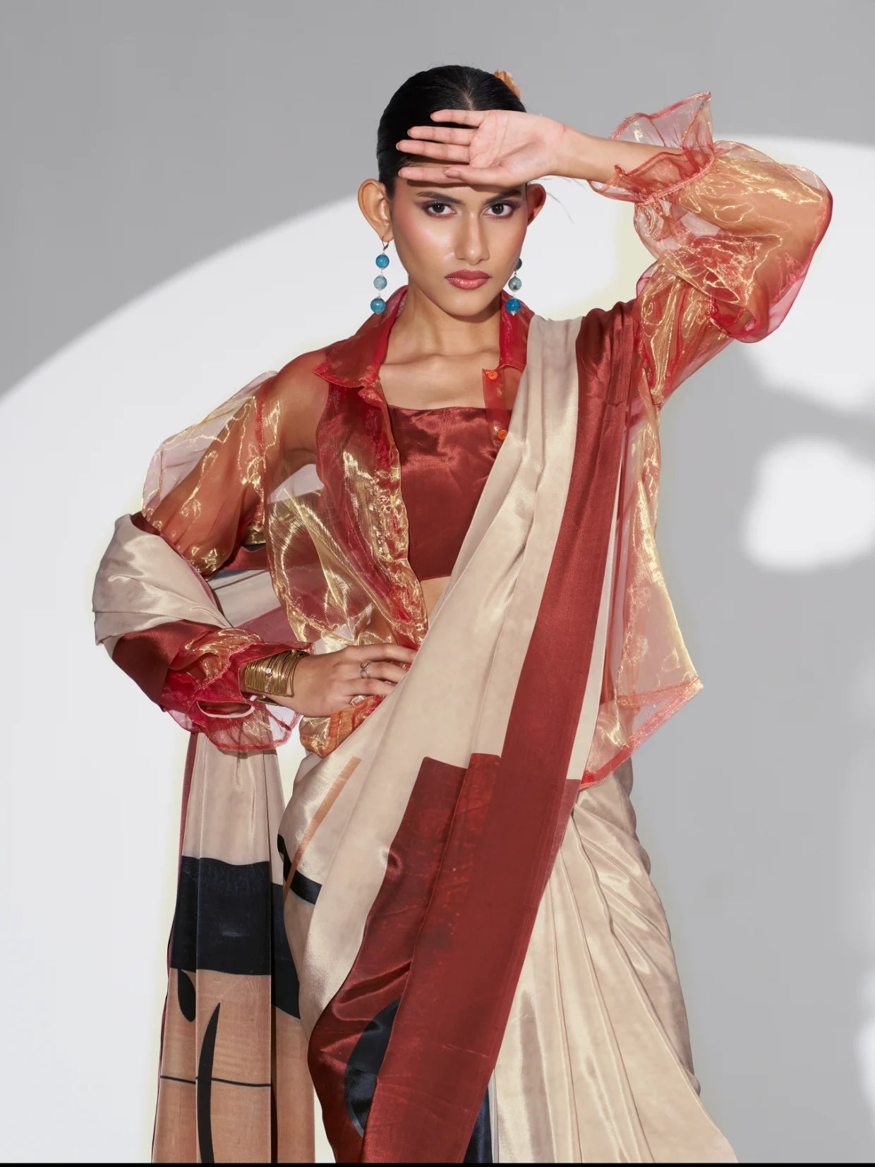 NATURAL CRAPE DIGITAL PRINTED SAREE