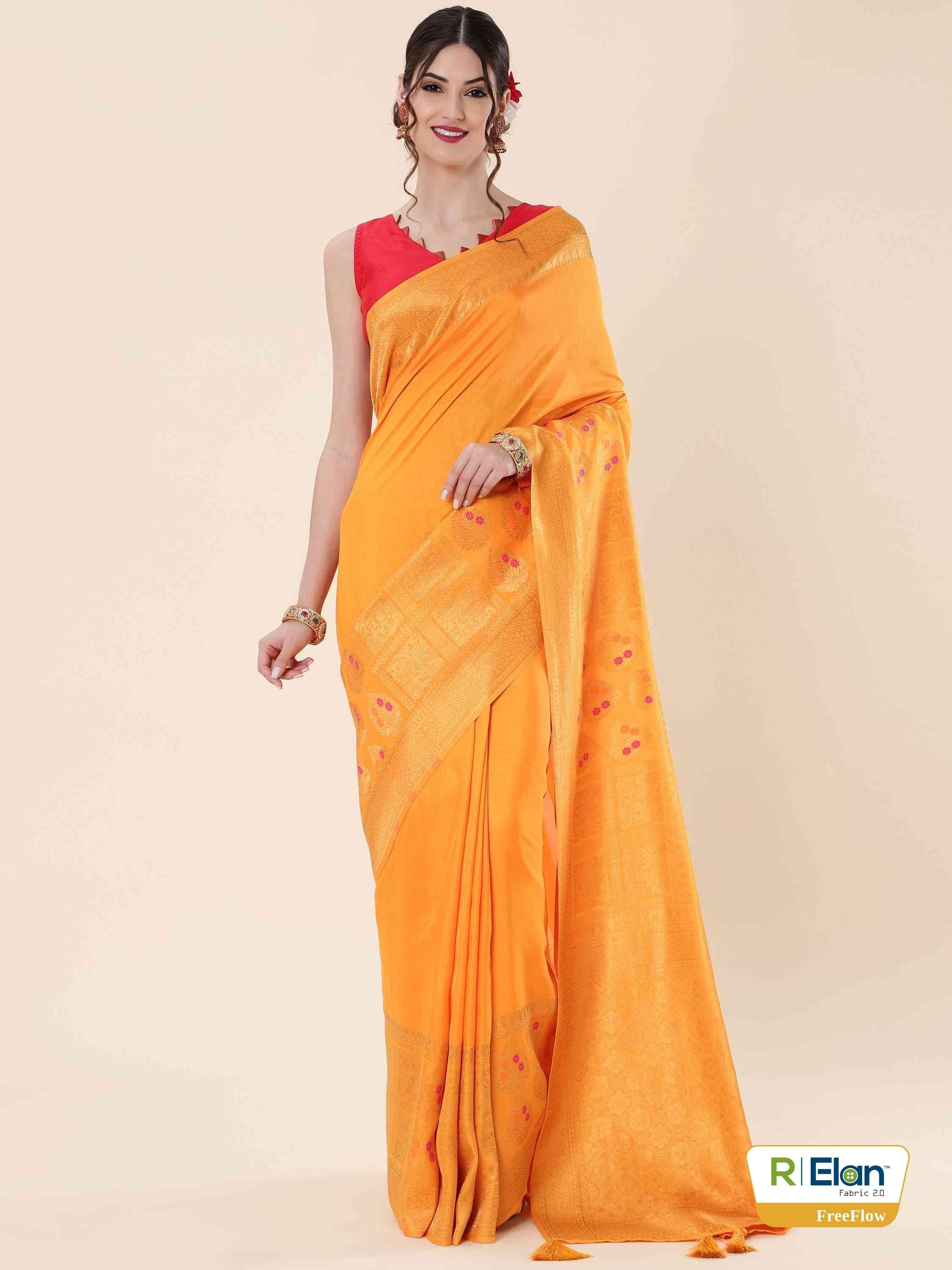 YELLOW R|Elan EVA SILK NAYRA SAREE