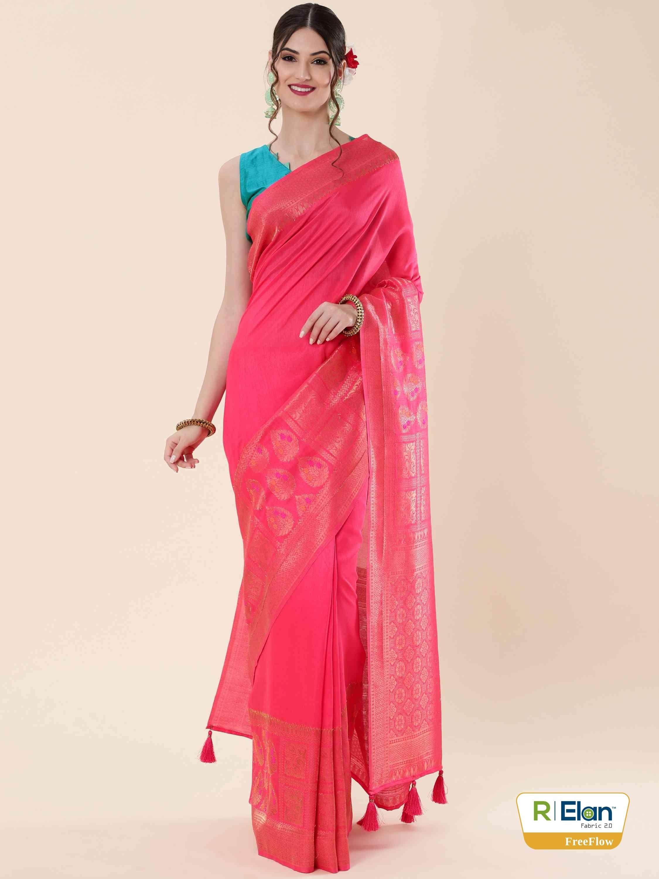 PINK R|Elan EVA SILK NAYRA SAREE