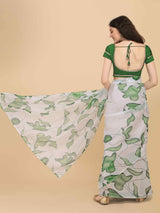 GREEN SOFTY DIGITAL WITH FOIL SAREE