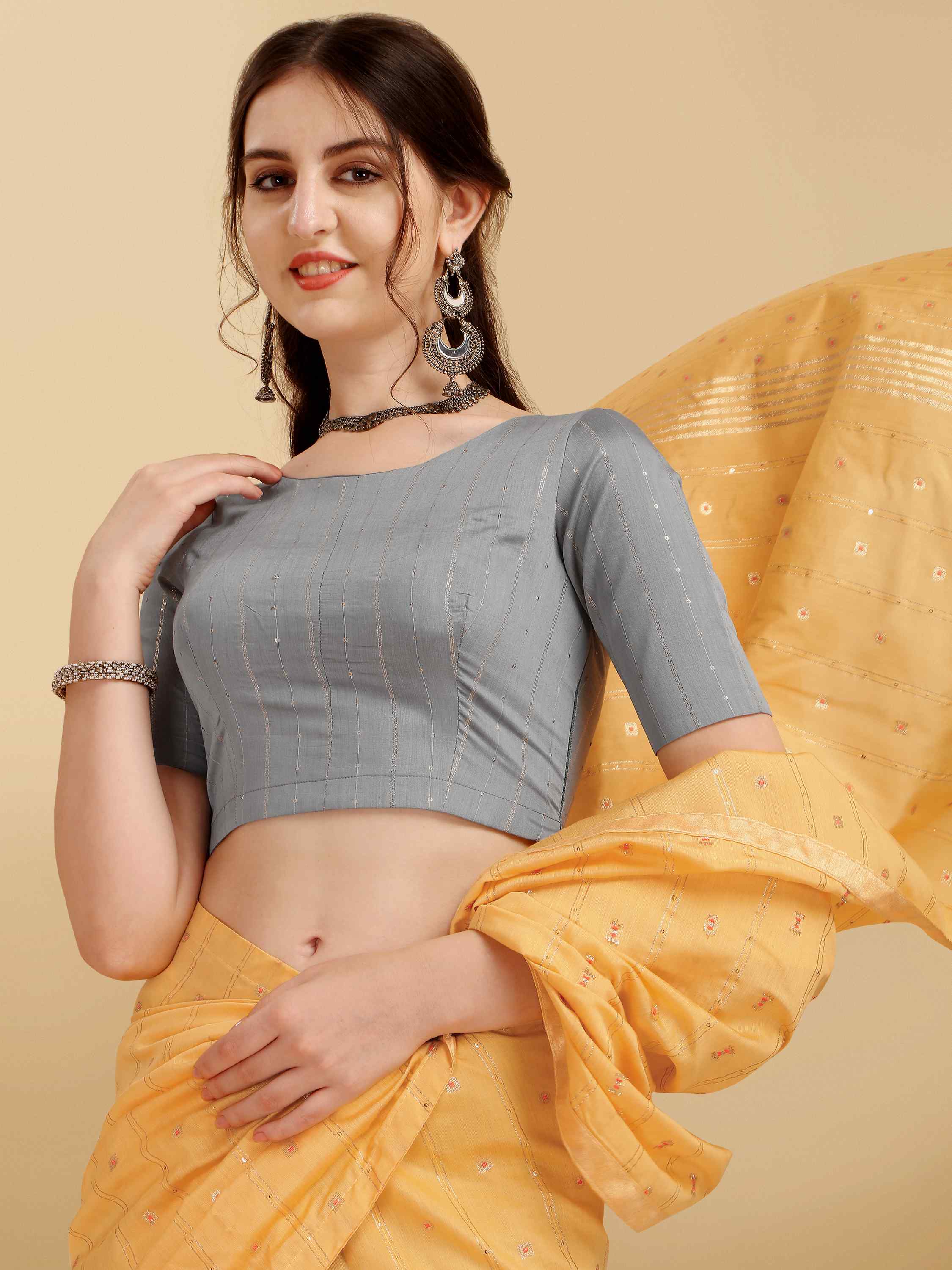 YELLOW LIVA FEEZY FIGARO SILK SAREE