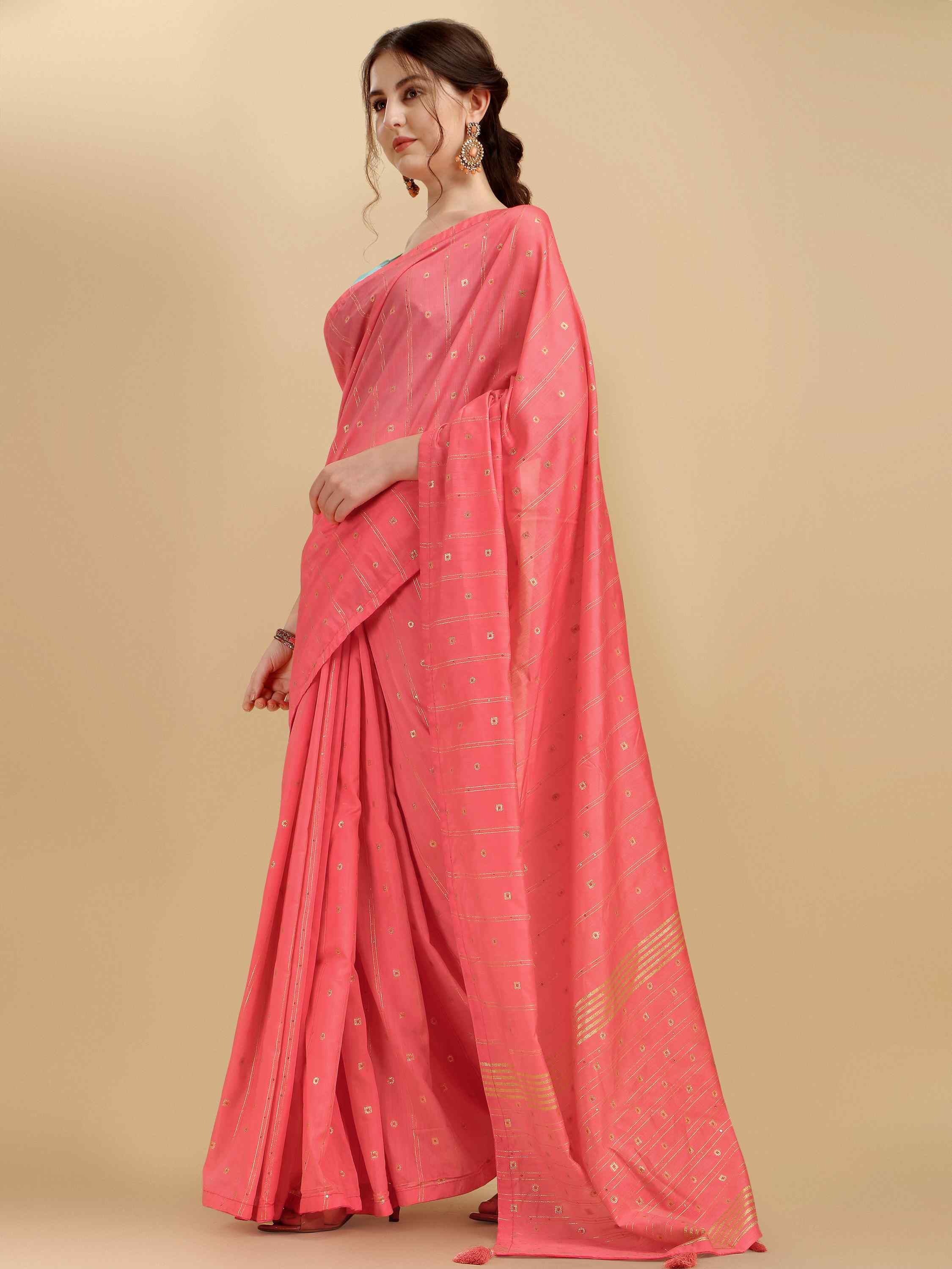 PINK LIVA FEEZY FIGARO SILK SAREE