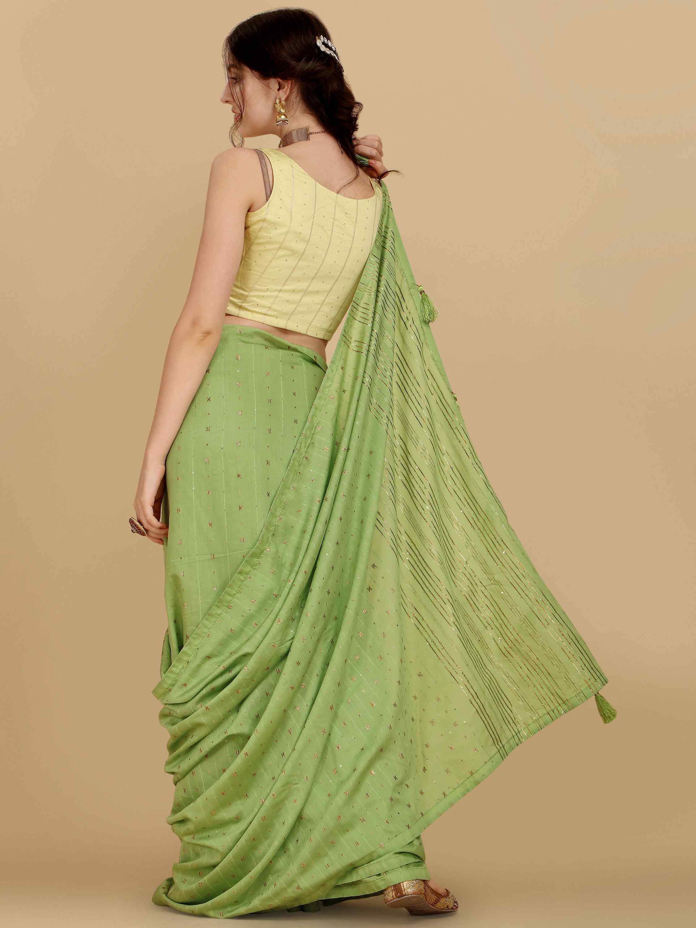 FEEZY FIGARO PISTA LIVA SILK SAREE