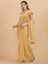 DUNGRANI FEEZY LINEN SAREE WITH BLOUSE - DUNGRANI