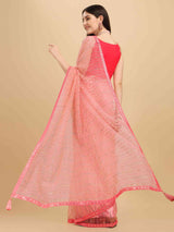 DUNGRANI PINK FEEZY MULTIMELON ORGANZA SILK SAREE