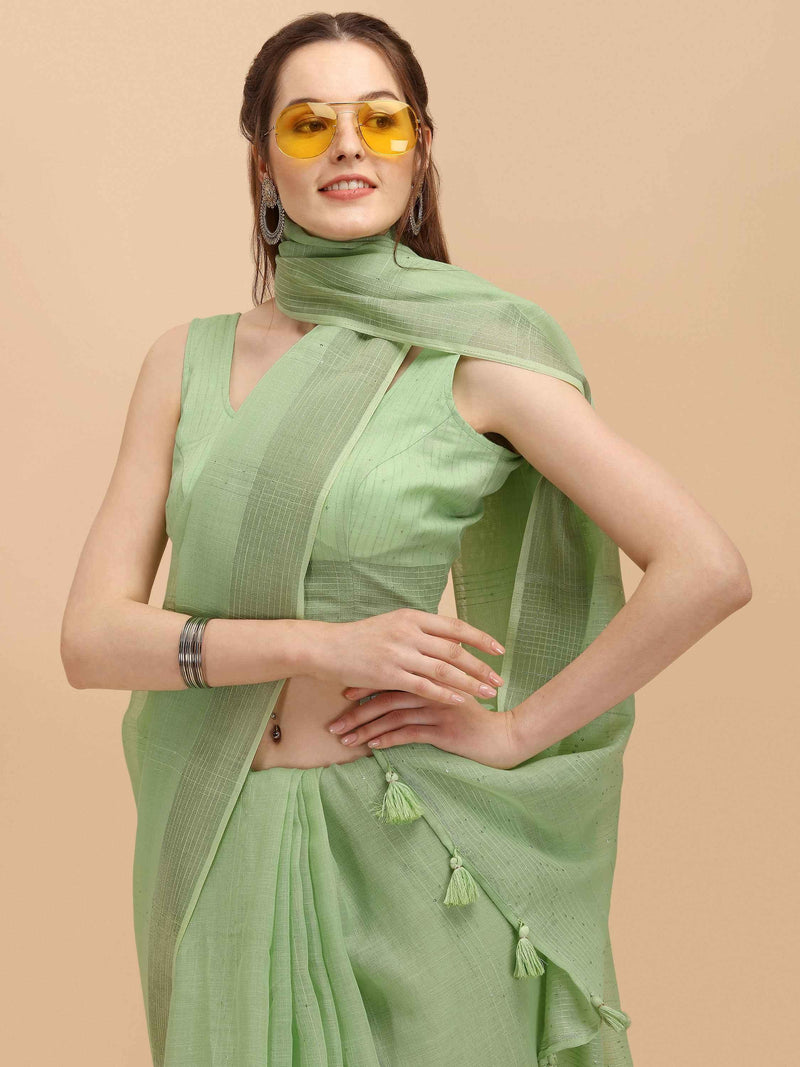 DUNGRANI FEEZY LINEN SAREE WITH BLOUSE - DUNGRANI