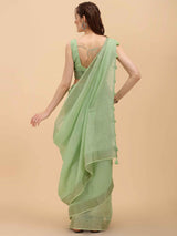 DUNGRANI FEEZY LINEN SAREE WITH BLOUSE - DUNGRANI