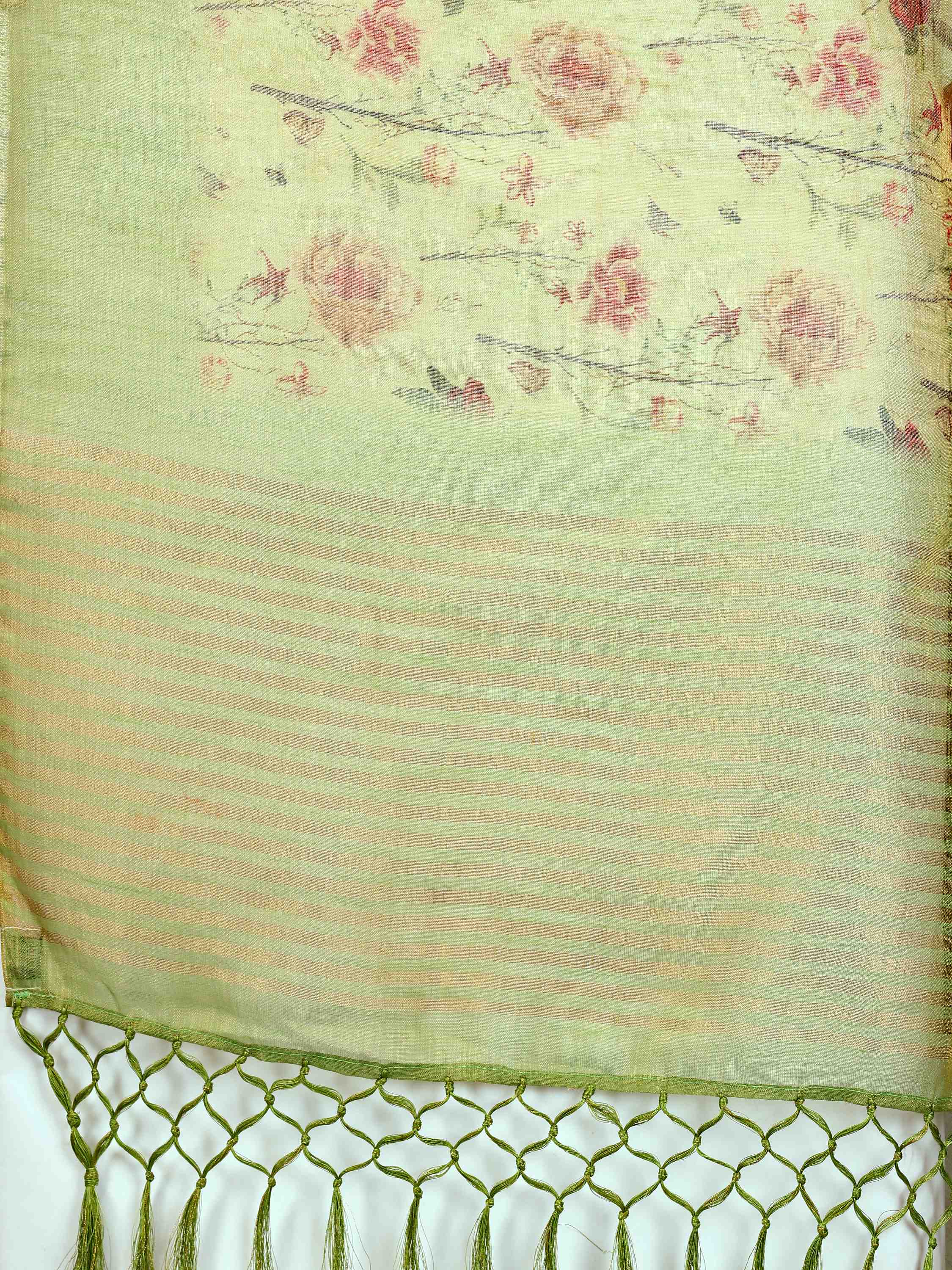 PISTA DIGITAL CHITT PALLU SAREE