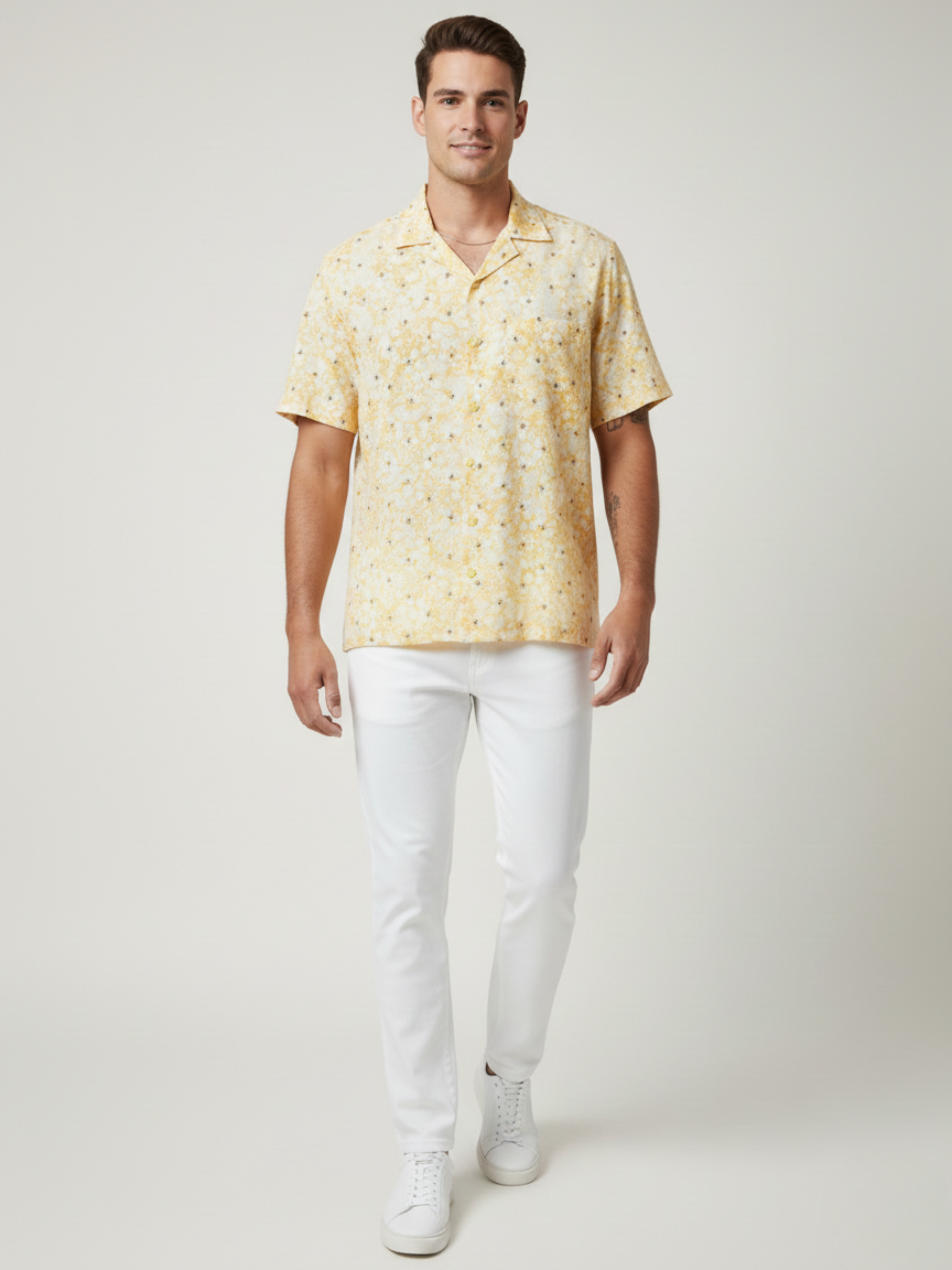 C.C SD BUTI BATIK YELLOW MENS SHIRT