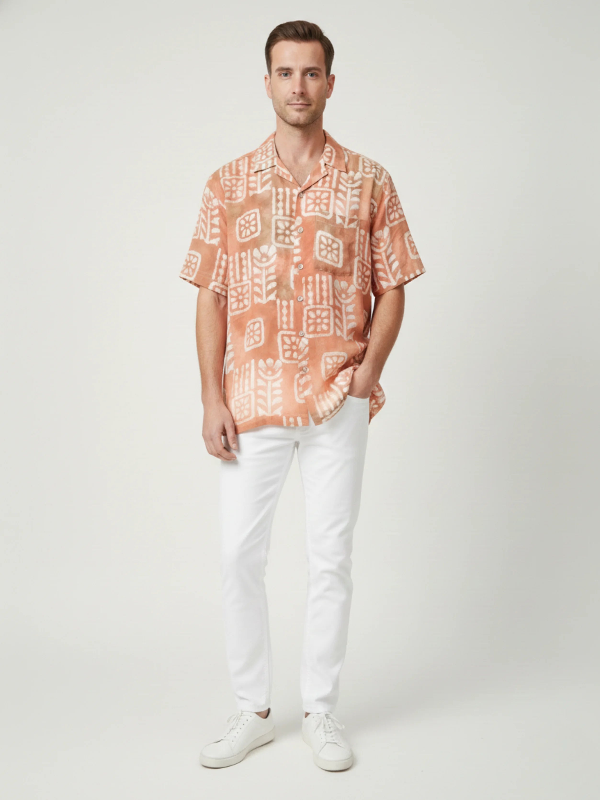 LIVO LINEN BATIK MULTI COLOR MENS SHIRT