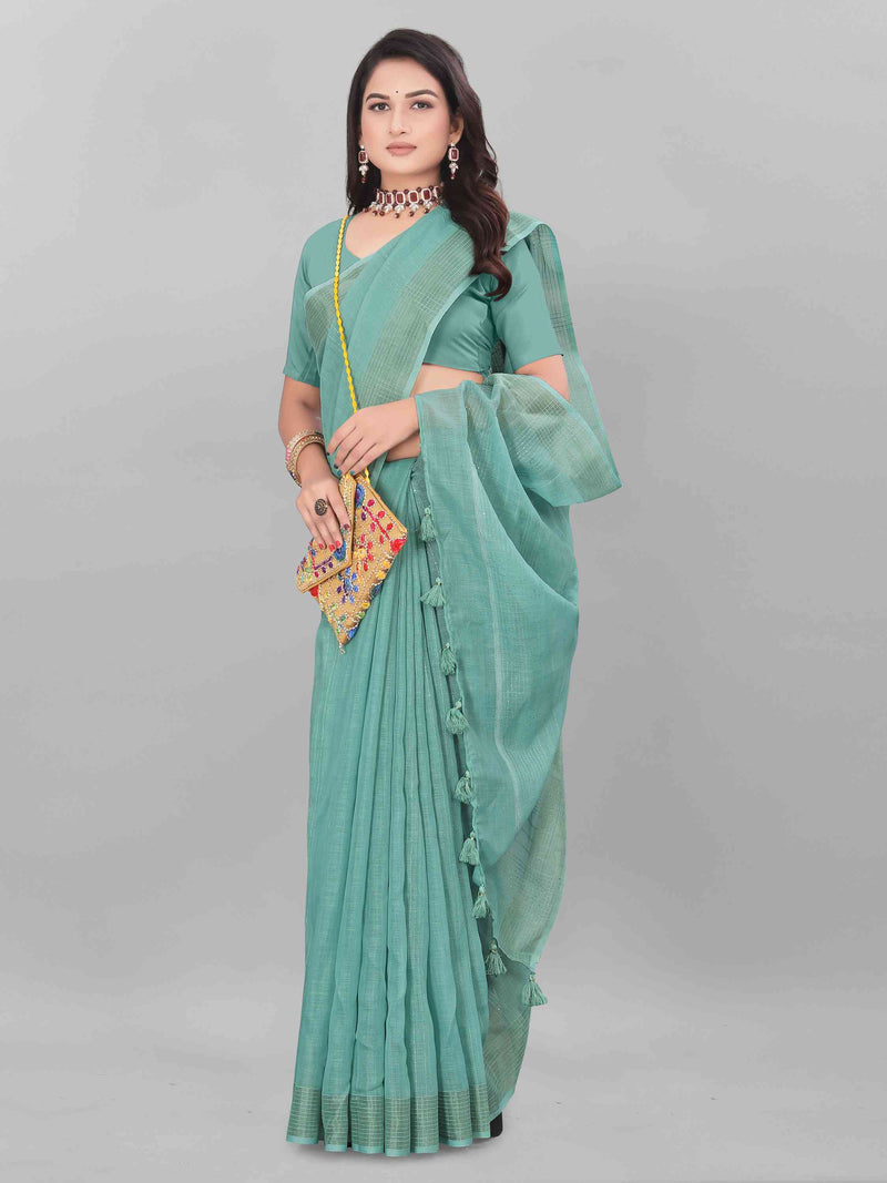 FEEZY LINEN SAREE WITH BLOUSE