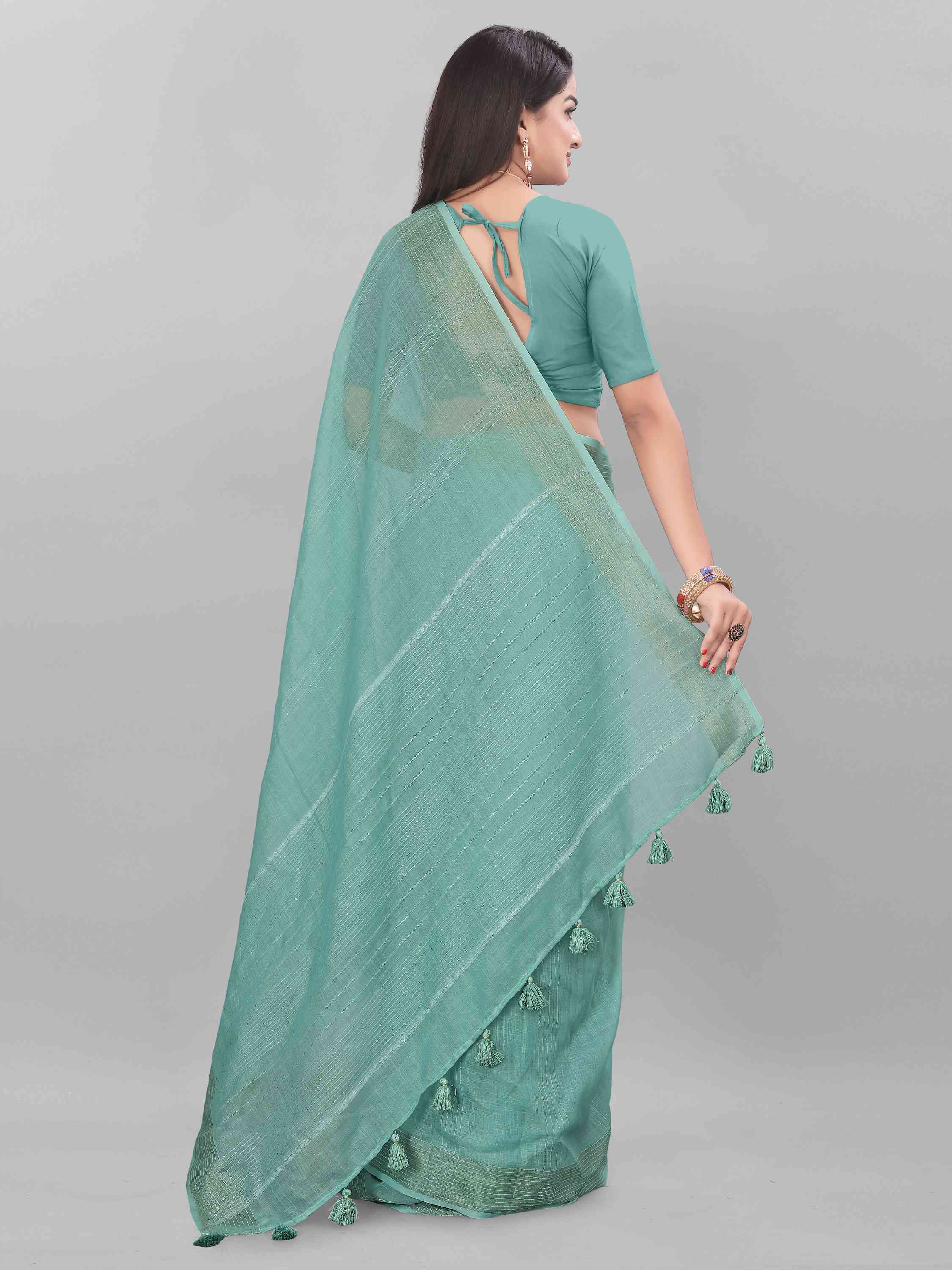 FEEZY LINEN SAREE WITH BLOUSE