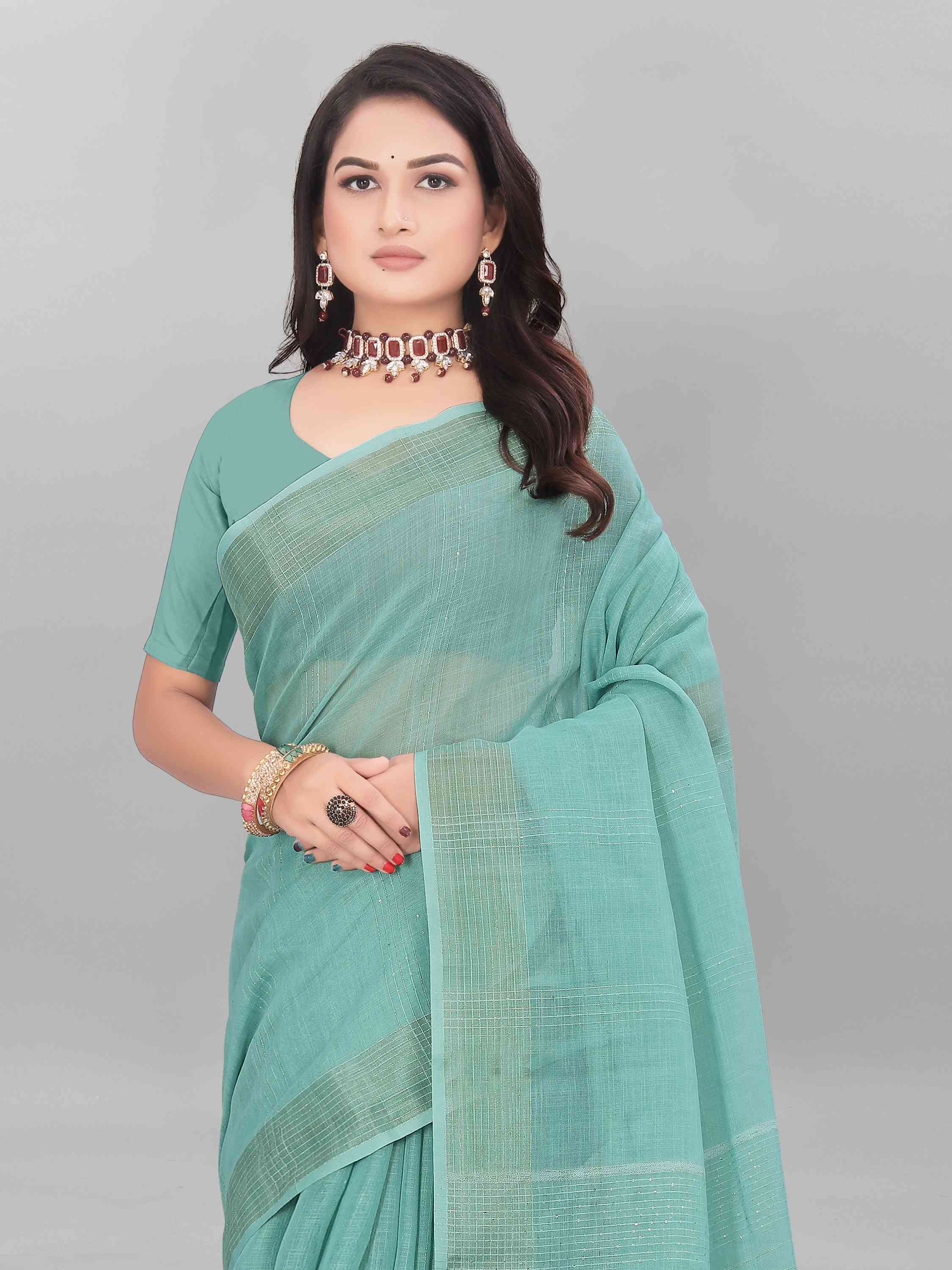 FEEZY LINEN SAREE WITH BLOUSE