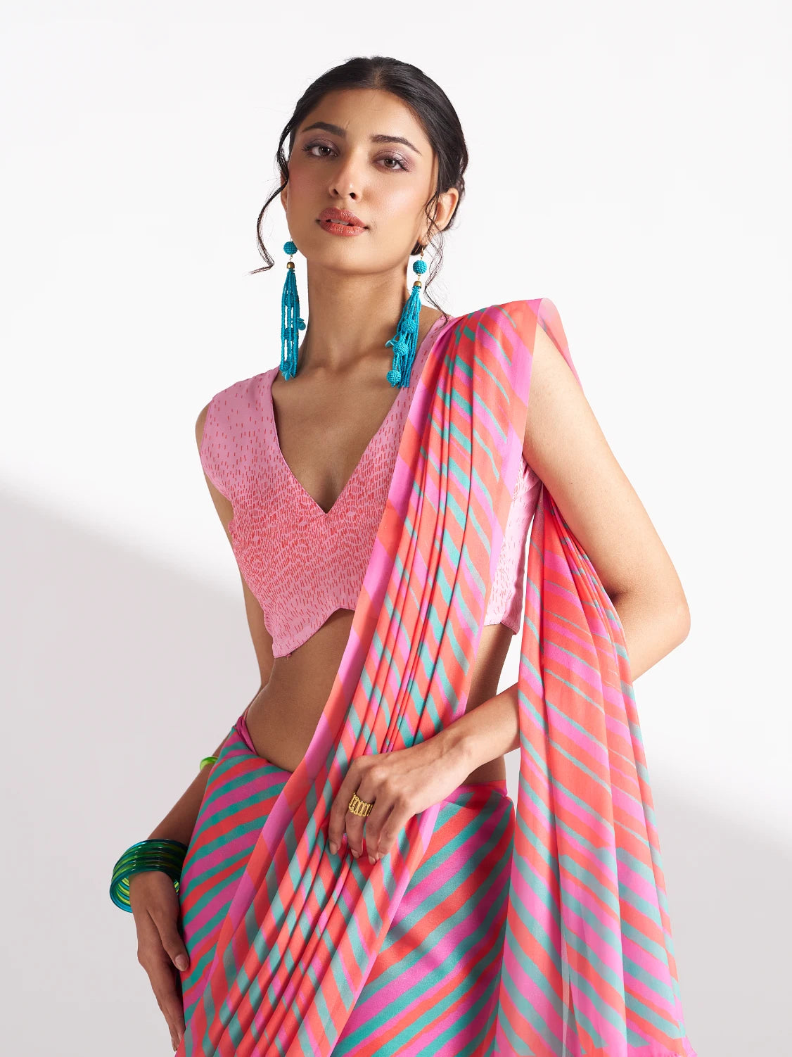 ARCHIE SPARKLE LAHERIYA DIGITAL PRINTED SAREE