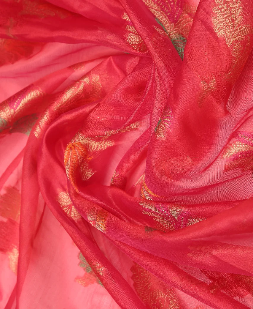 RED SILK VICTORIA SAREE