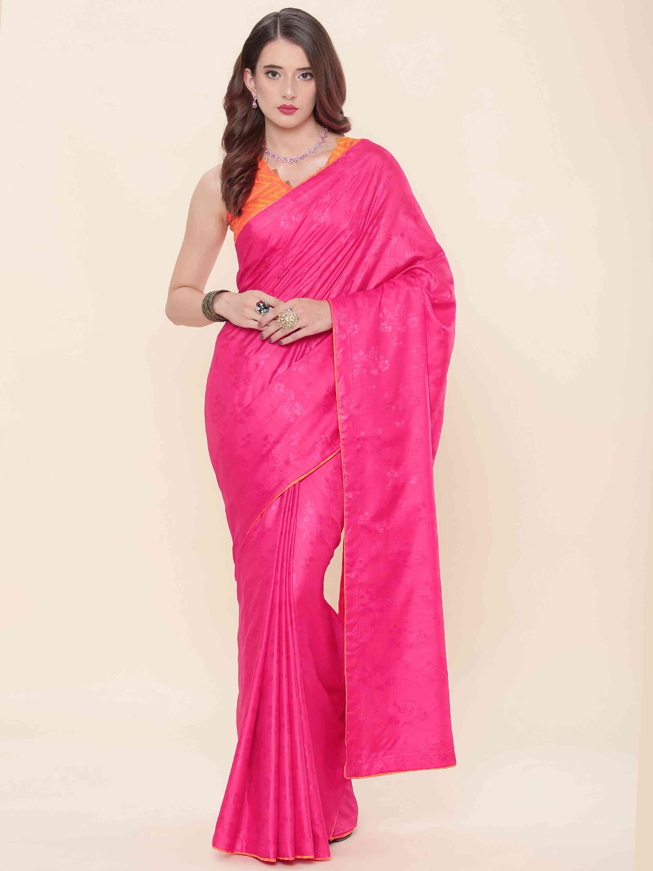 DARK RANI BLENDED SILK IRISH JACQUARD SAREE