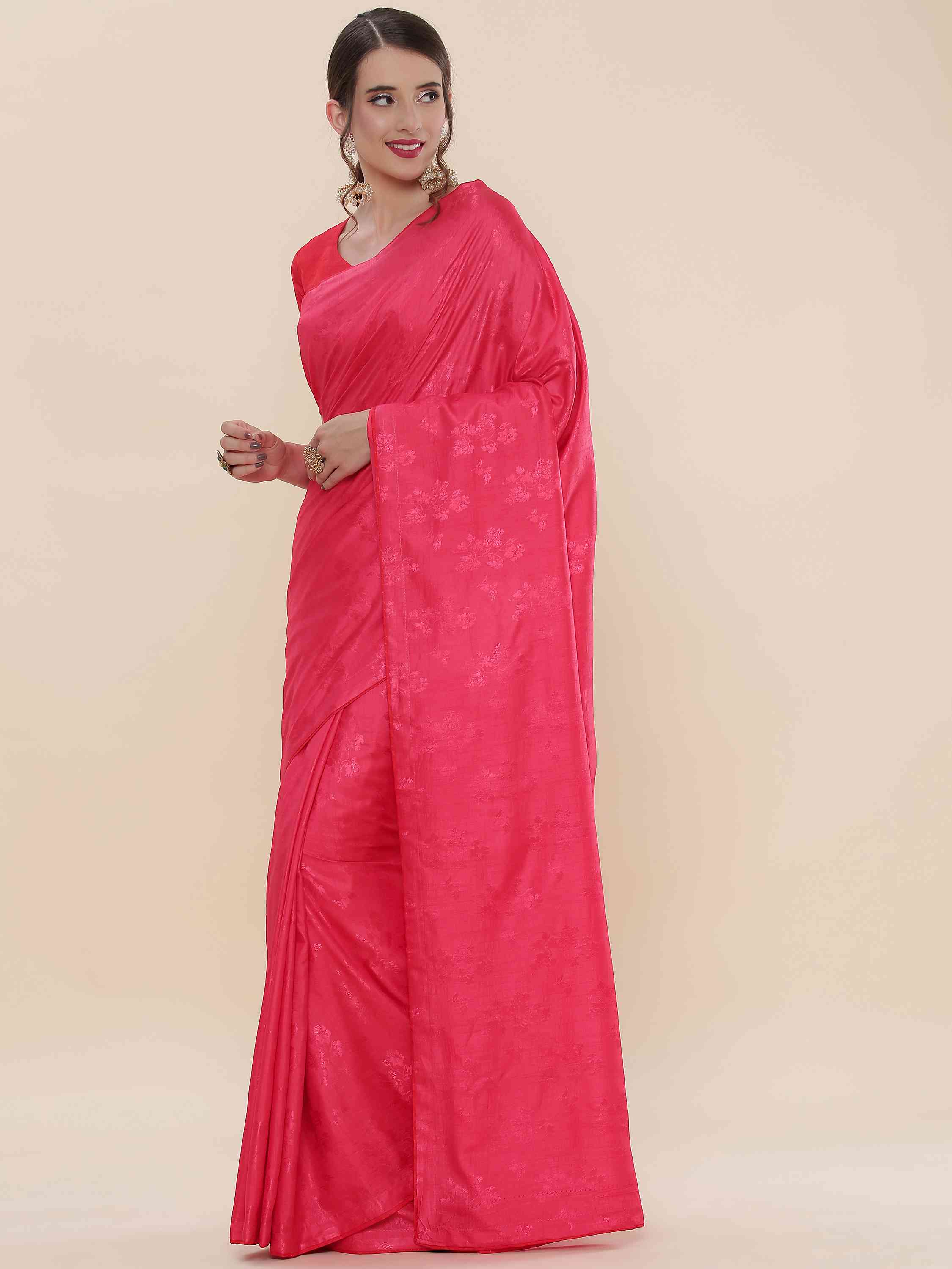 PINK BLENDED SILK IRISH JACQUARD SAREE