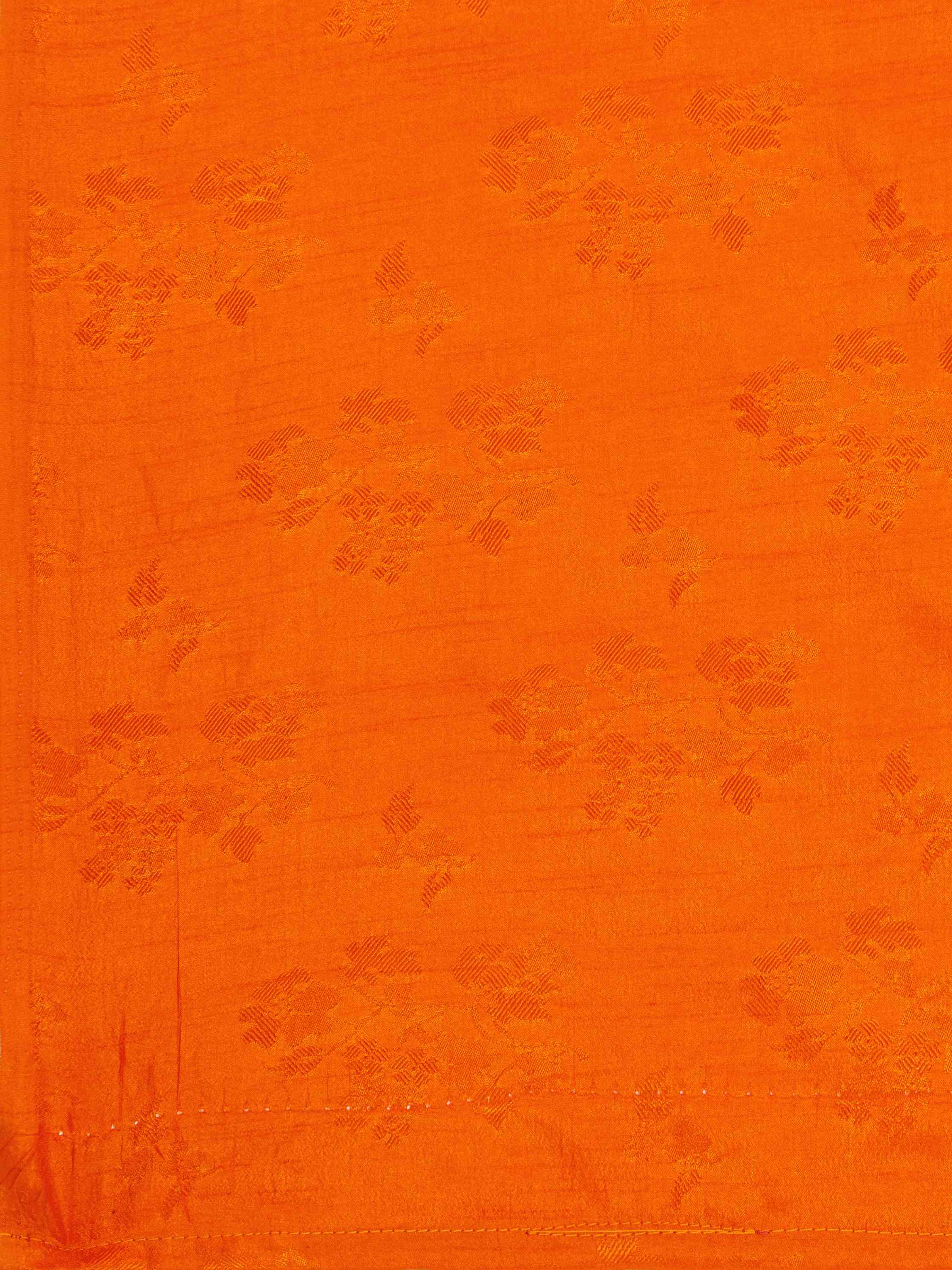 ORANGE BLENDED SILK IRISH JACQUARD SAREE