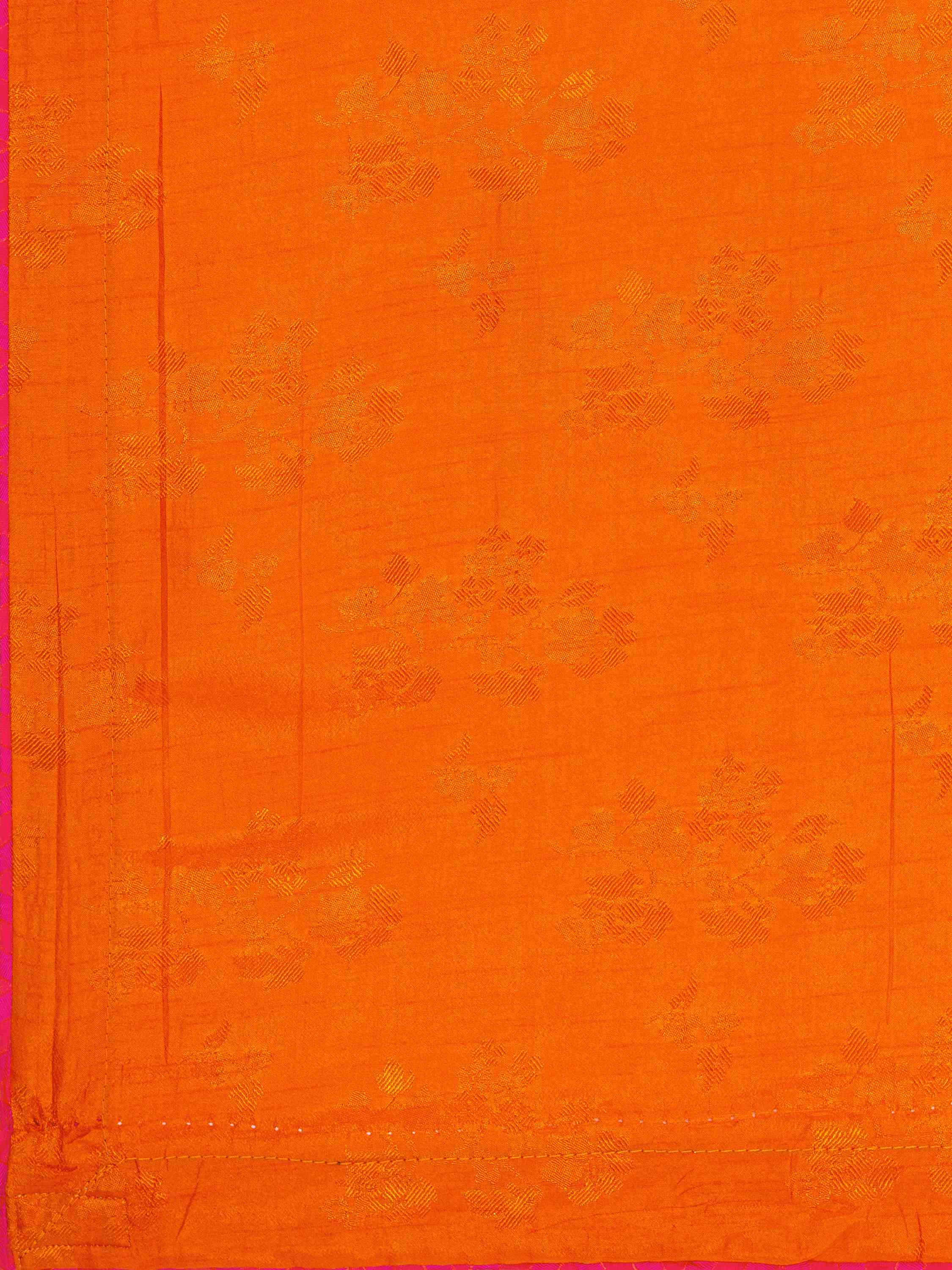 ORANGE BLENDED SILK IRISH JACQUARD SAREE