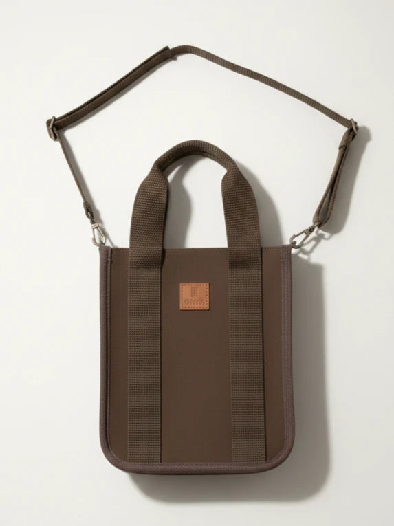 BROWN MINI CLASSIC CANVAS TOTE BAG