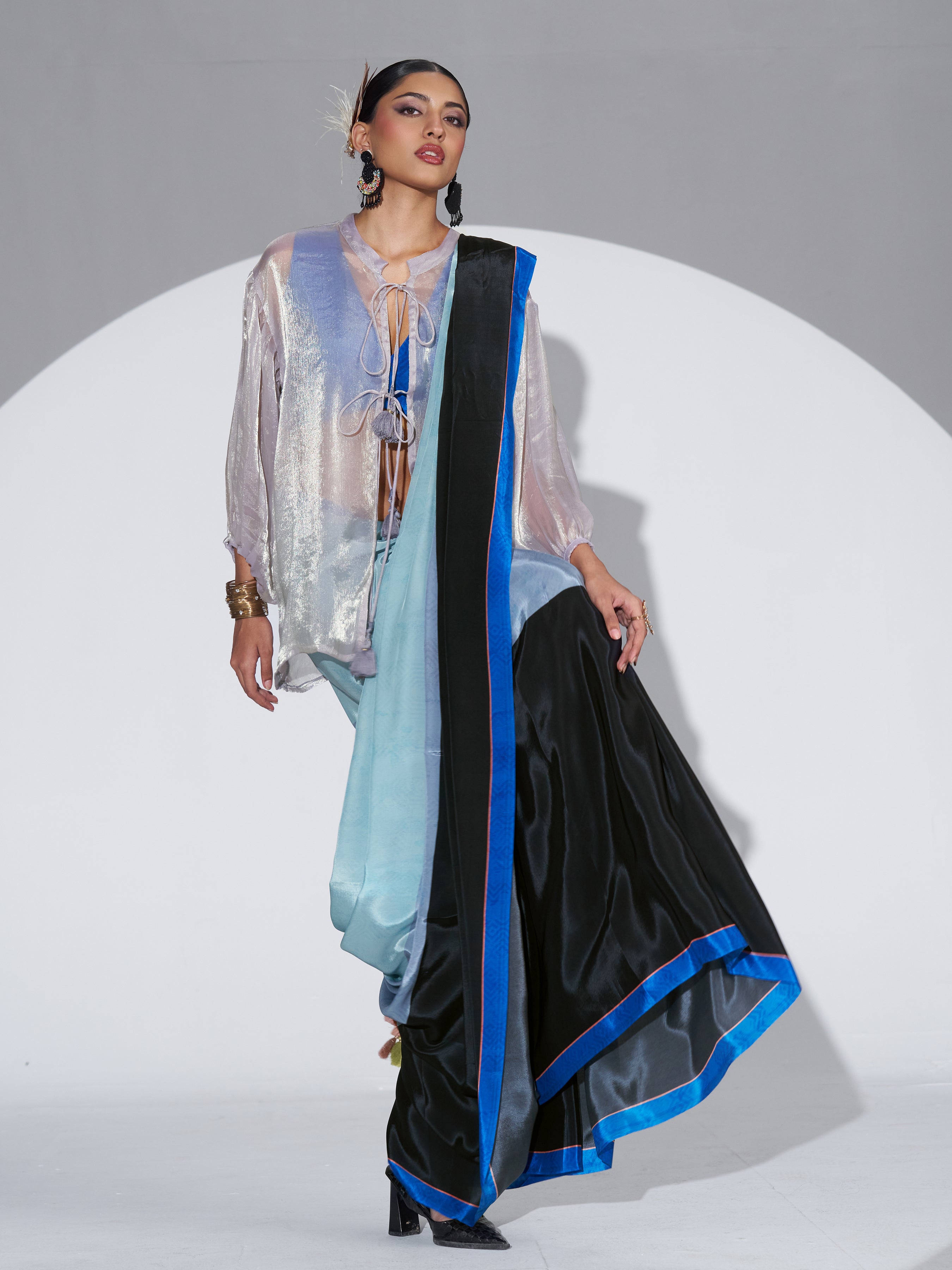 NATURAL CRAPE DIGITAL PRINTED SAREE