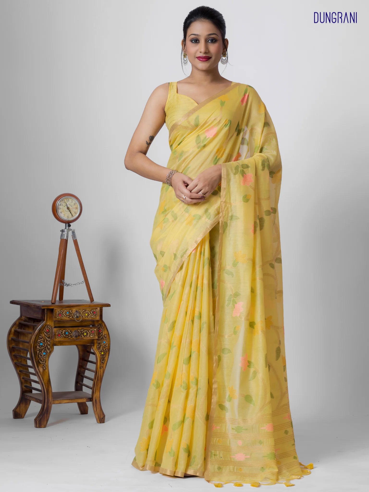 ART SILK JAAL SAREE WITH BLOUSE