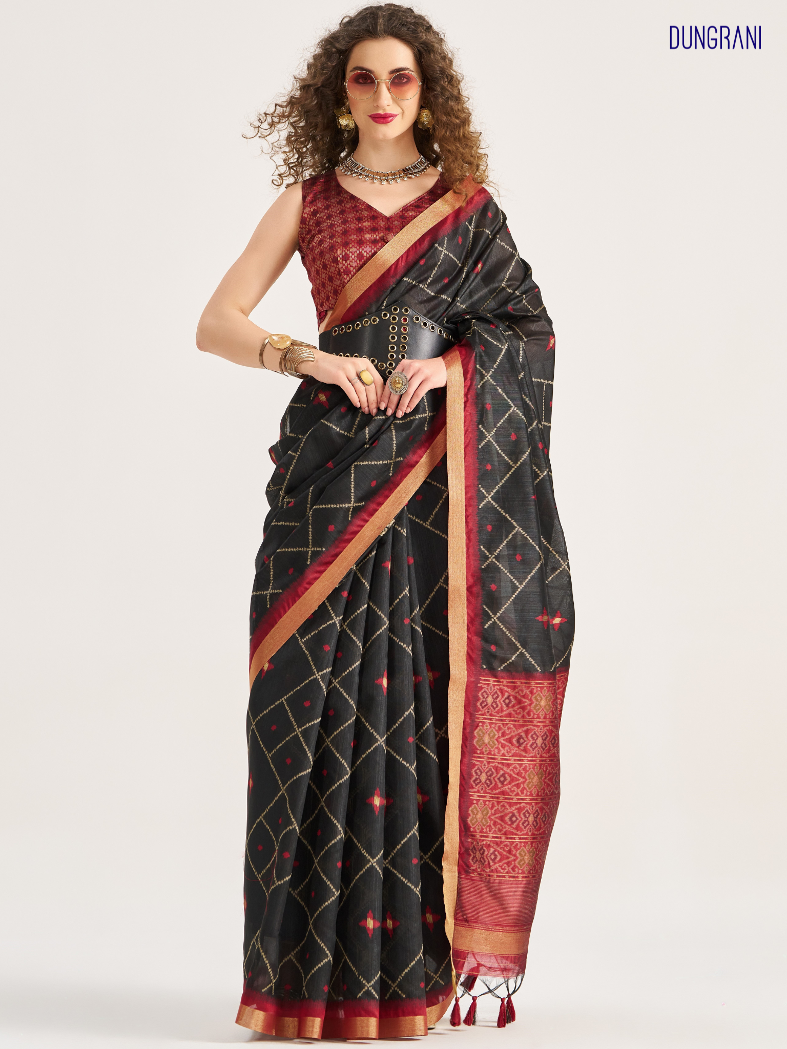 ART SILK BUTTERFLY SAREE WITH BLOUSE
