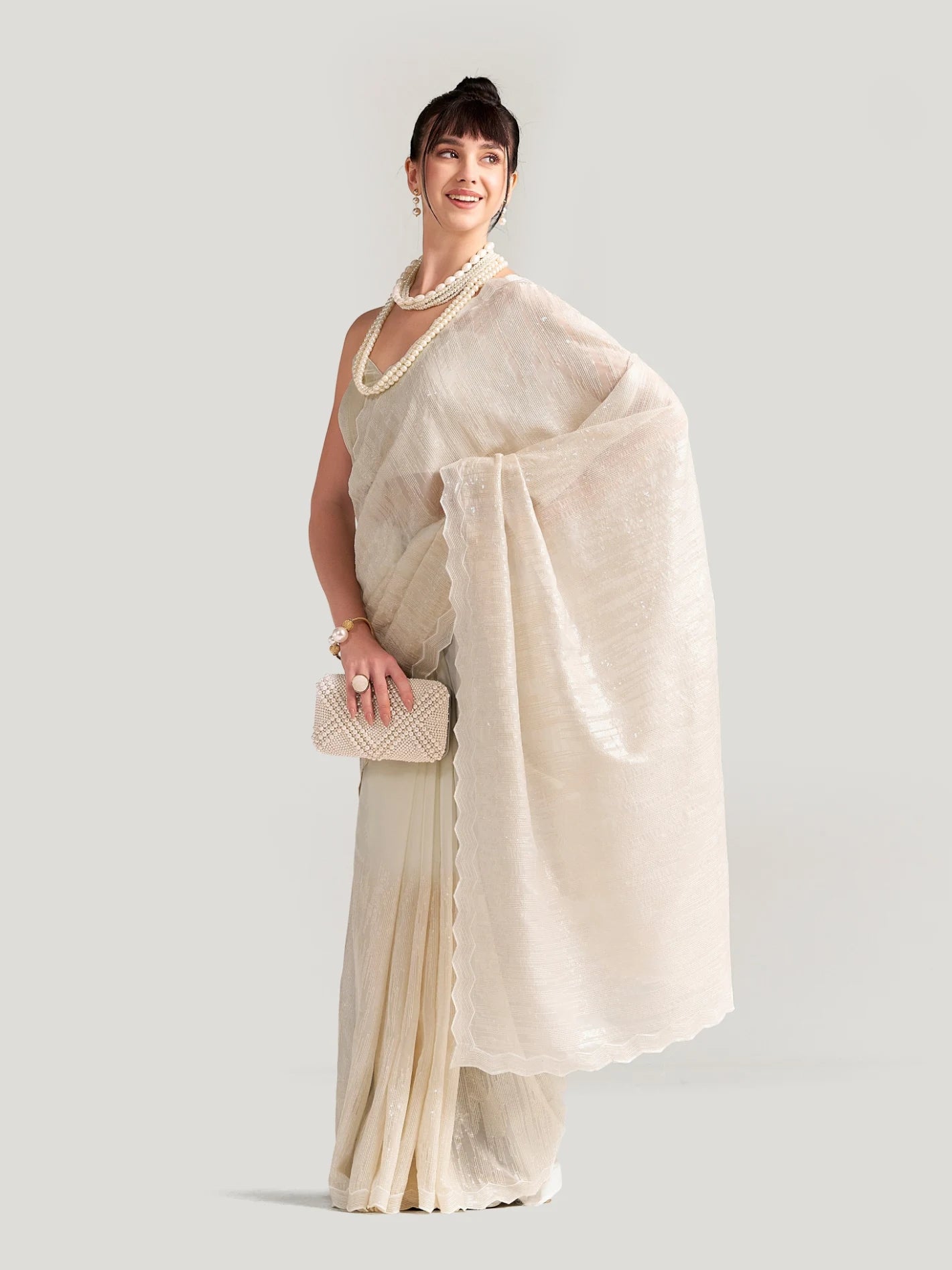 FEEZY MILKY FLEX EMBROIDERY SAREE WITH BLOUSE