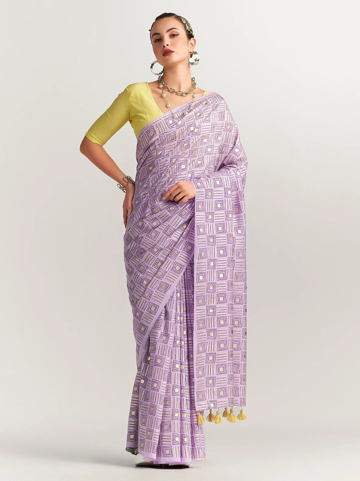 PERI PERI CHECKS SAREE WITH BLOUSE